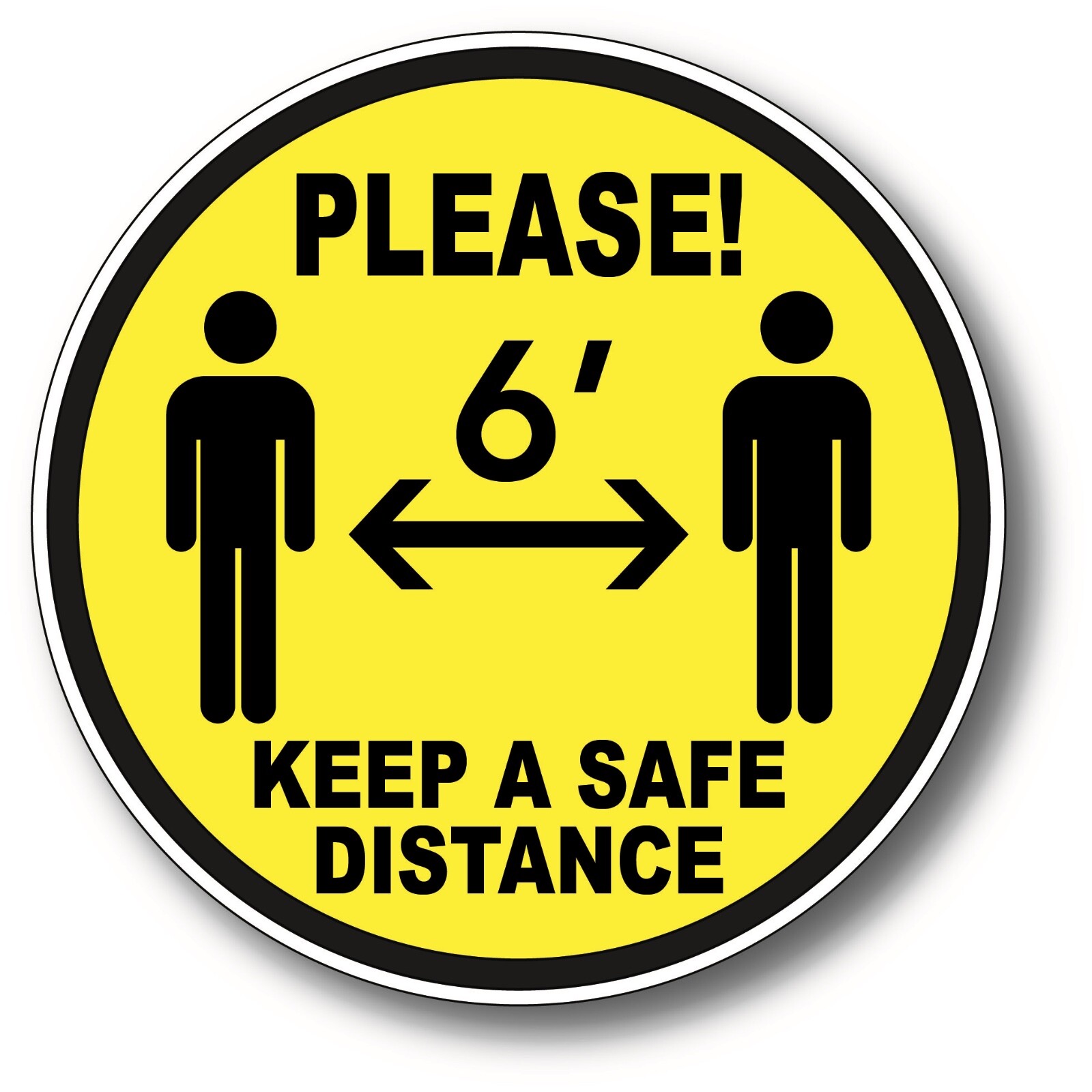 5-Pack Social Distance Distancing Pandemic graphic sticker decal 3.5″ diameter