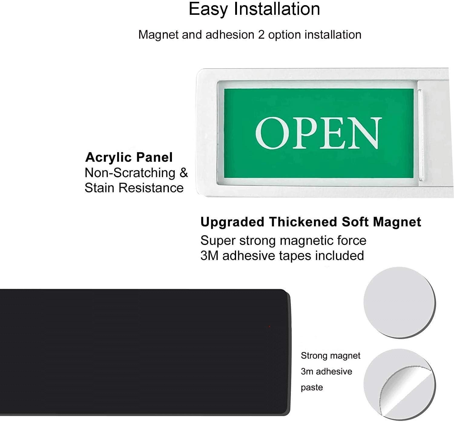 Open Closed Sign for Business Door, Open Signs privacy Slide Door Sign Indica…