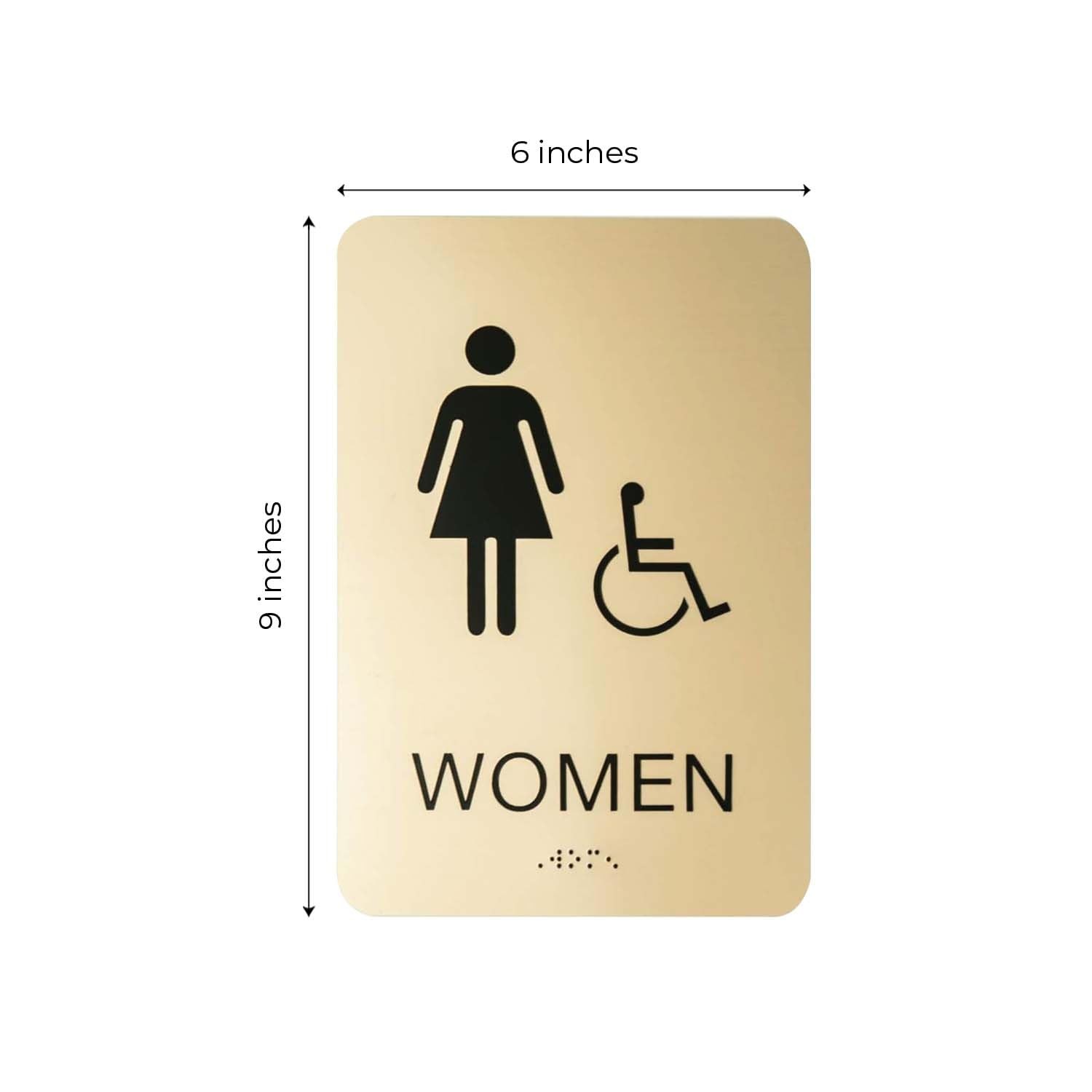 Gold Men & Women ADA Restroom Signs/Modern Chic 6″ x 9″ Acrylic Bathroom Sign…
