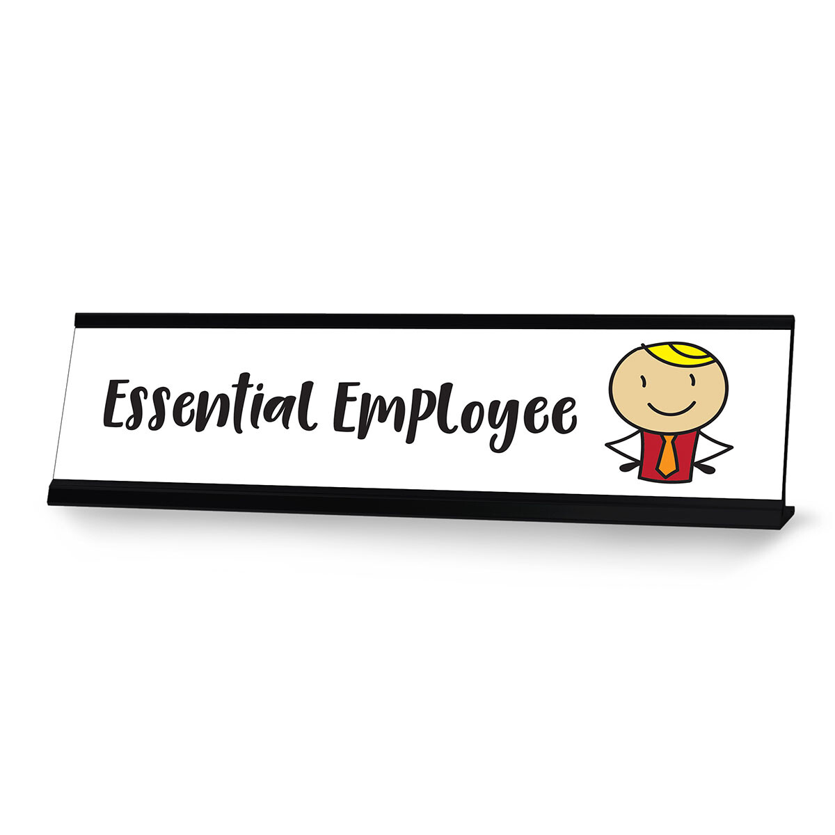 Essential Employee Stick People Desk Sign, Novelty Nameplate (2 x 8″)