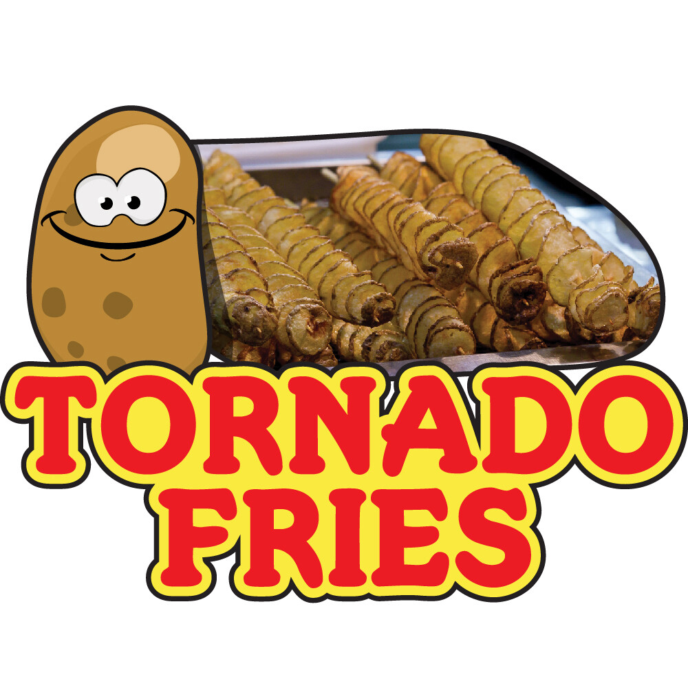 TORNADO FRIES Concession Decal sign cart trailer stand sticker equipment
