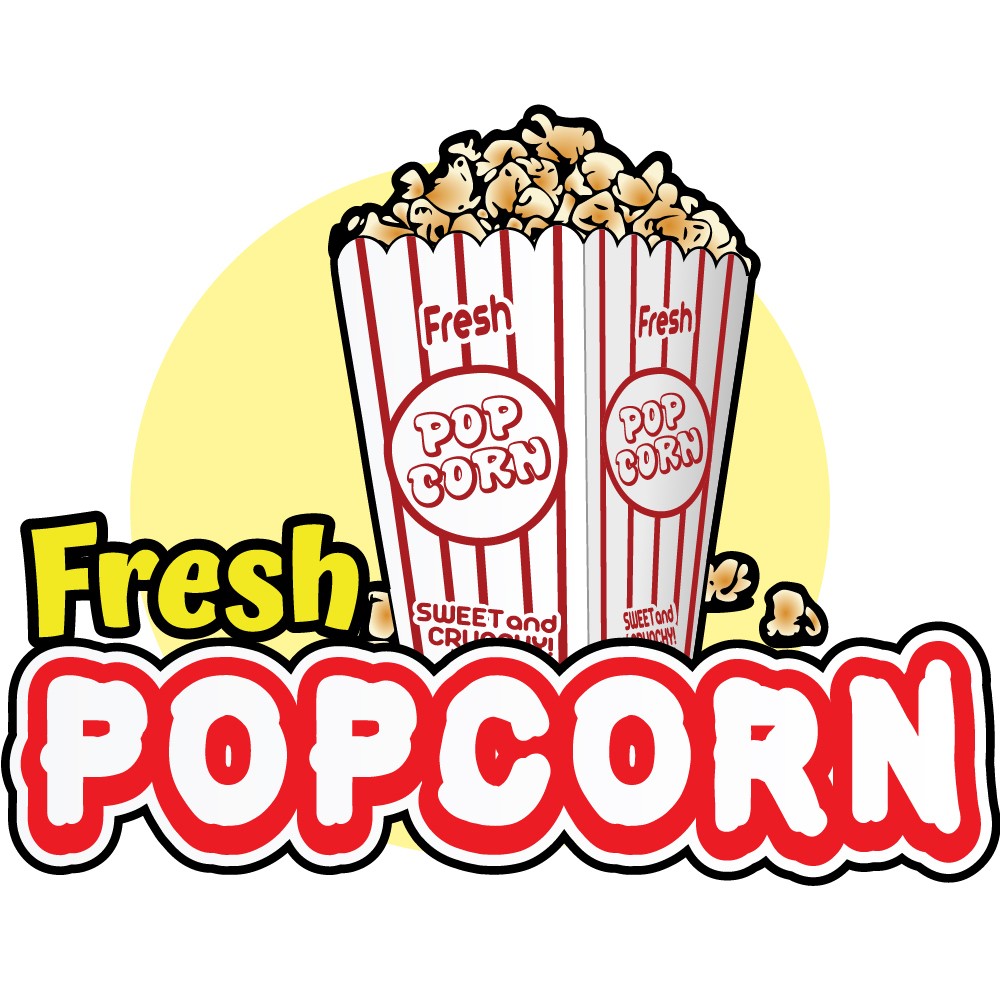 FRESH POPCORN Concession Decal sign cart trailer stand sticker equipment