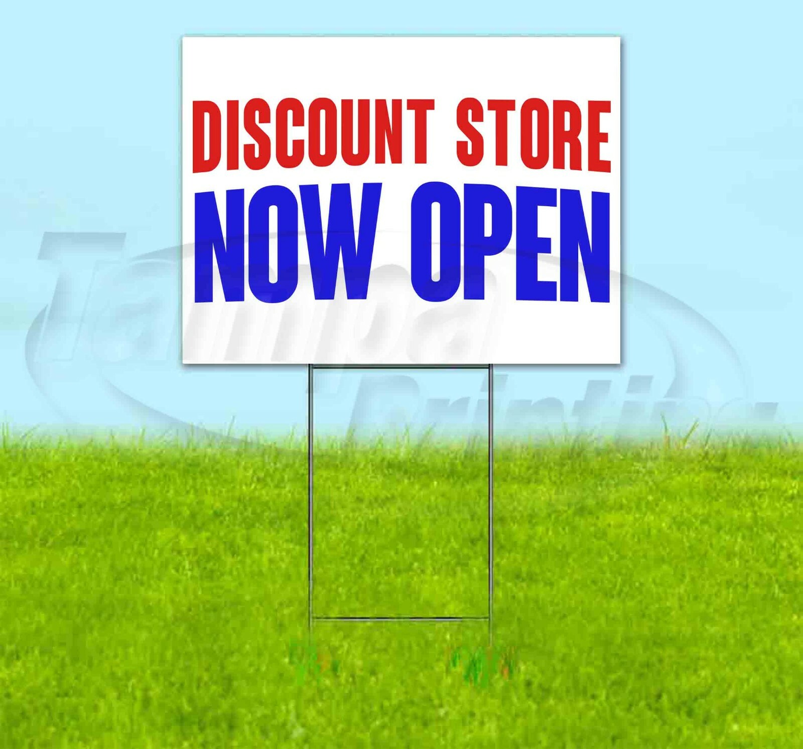 DISCOUNT STORE NOW OPEN Yard Sign Corrugated Plastic Bandit Lawn Decorations