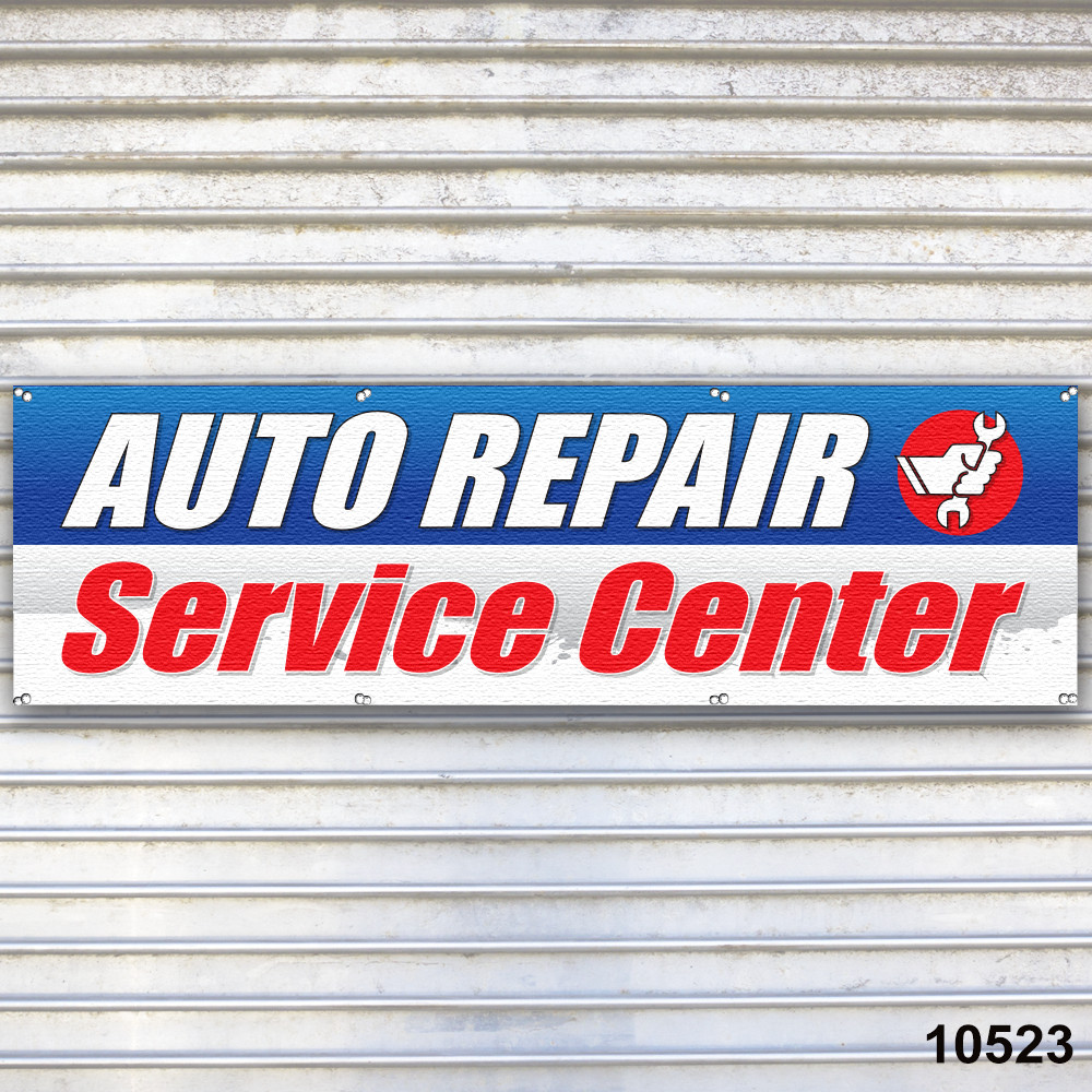 Auto Repair Service Center Banner Sign Auto Repair Service Bay Garage
