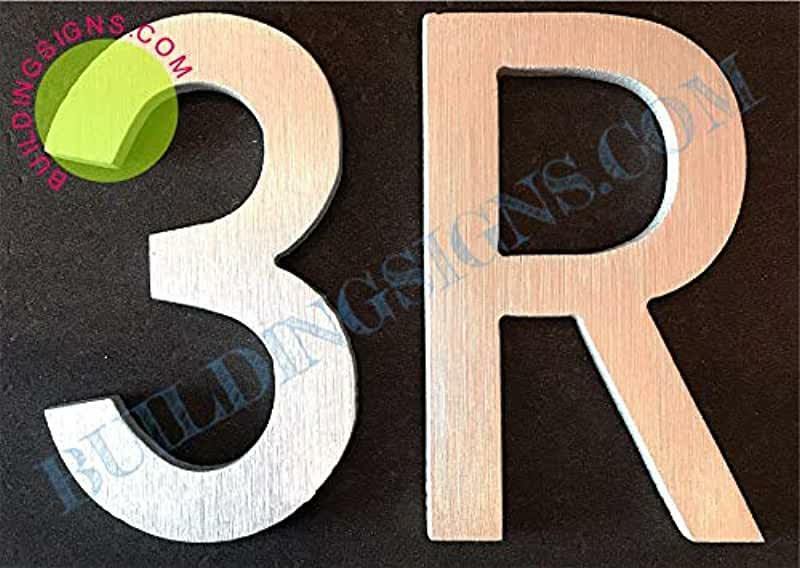 Apartment Number 3R Sign (Brush Silver,, Rust Free, 2.75 inch)….–REF24-1027