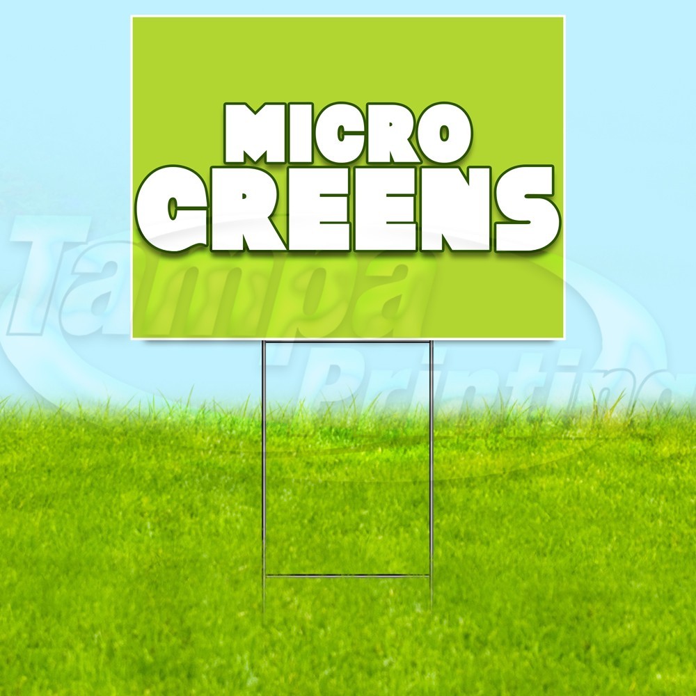 MICRO GREENS 18×24 Yard Sign Herbs Plastic Corrugated WITH STAKE USA YS07957