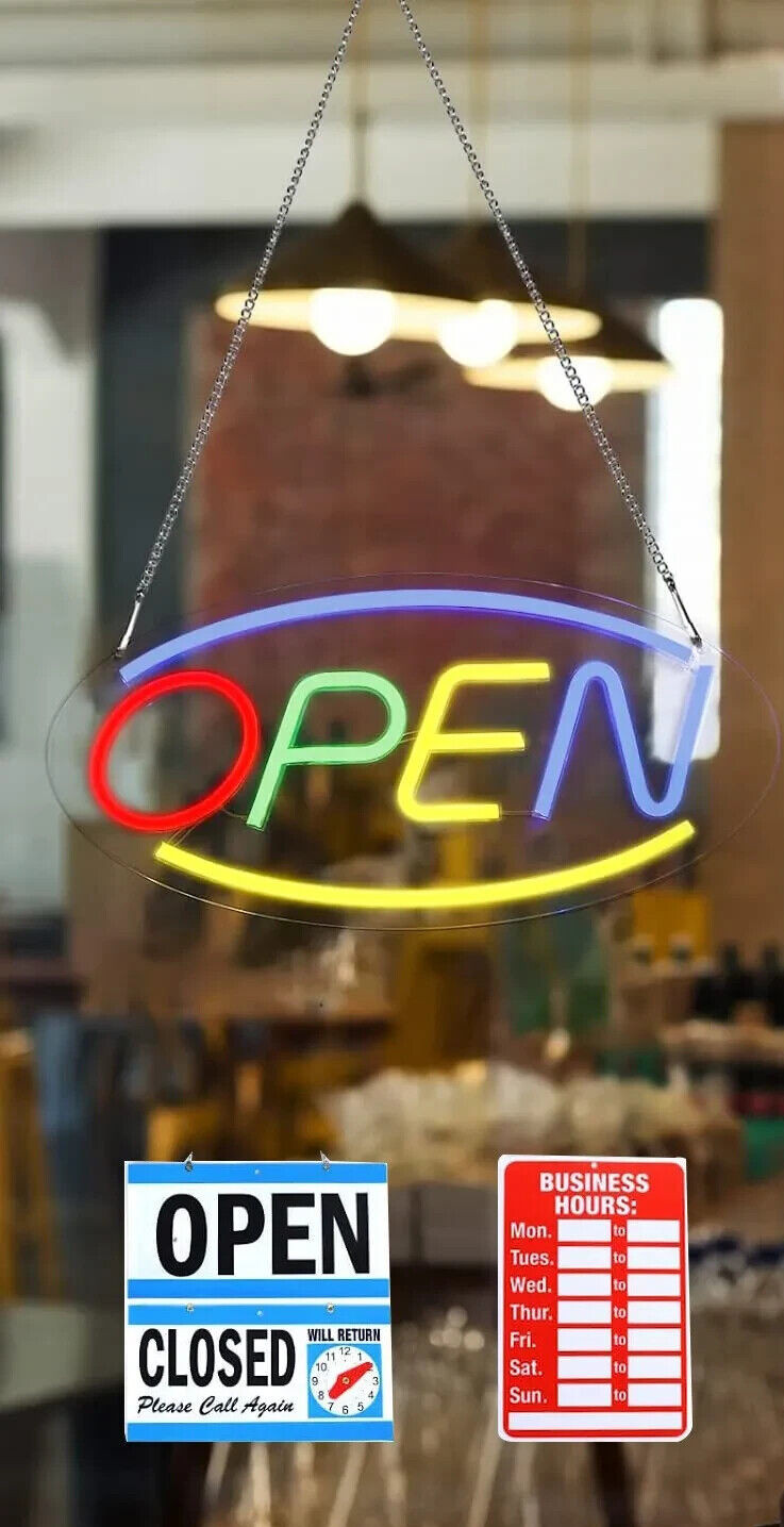 one OPEN Business Sign Neon Sign Colorful LED Store Shop Advertising Sign Light