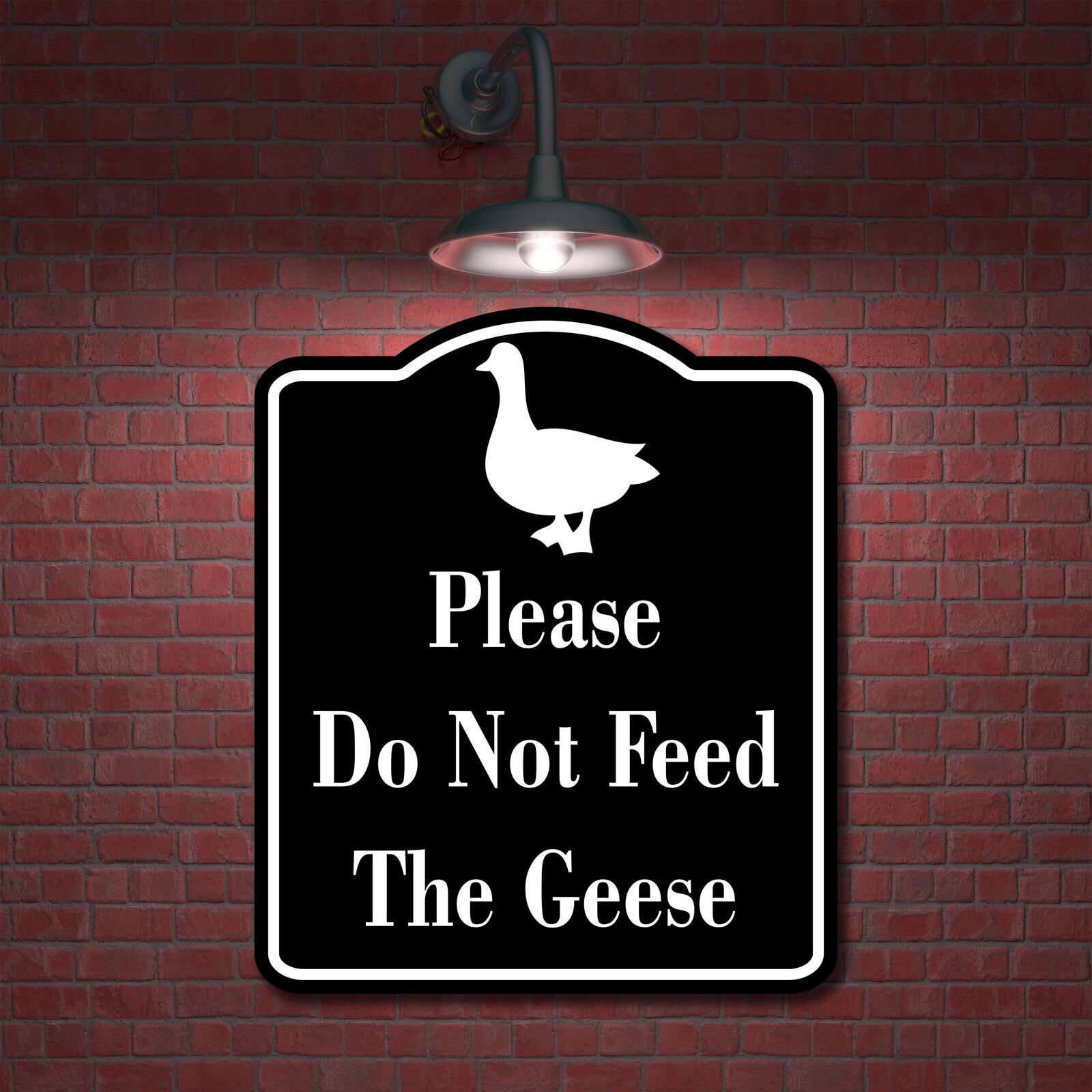 Please Do Not Feed The Geese BLACK Aluminum Composite Sign