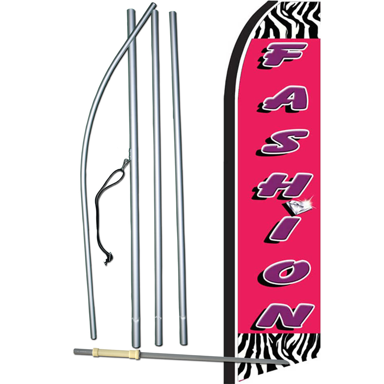 Fashion Zebra Print Complete Swooper Flag Bundle