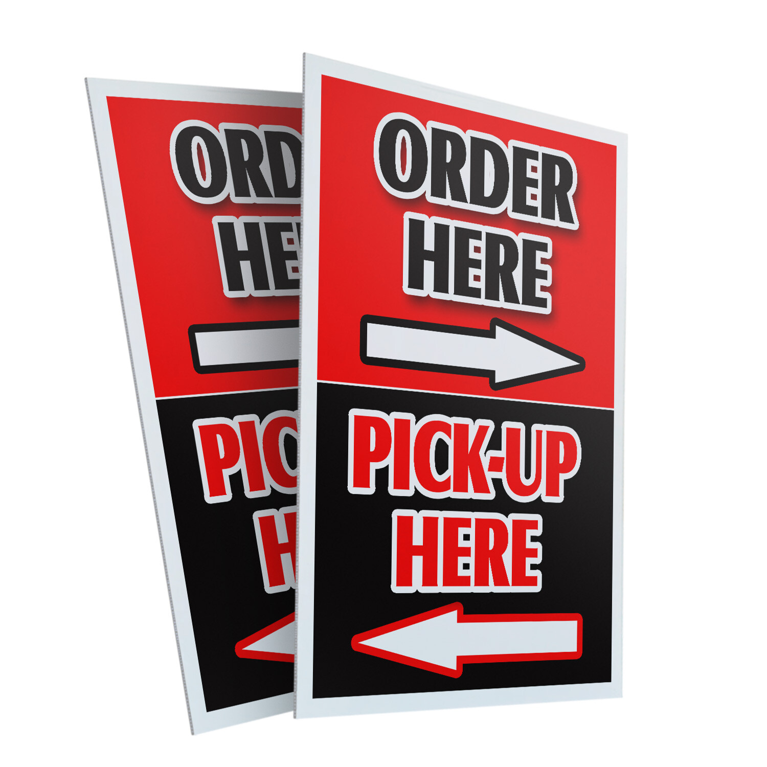 Order Here Pick Up Here With Arrows 24″ x 36″ 2 Pack Of Sign Plastic Or Decal