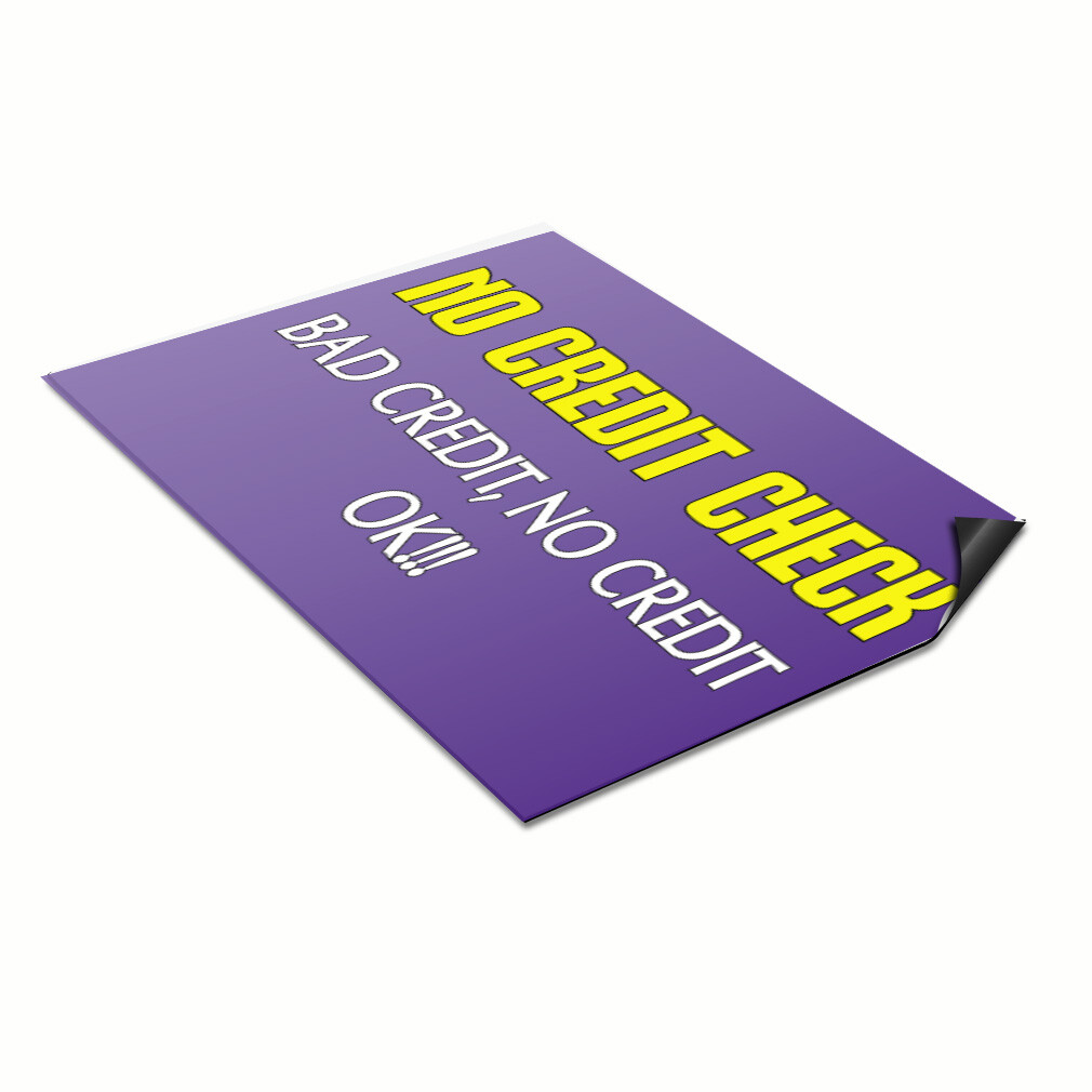 Car Magnet Set of 2 No Credit Check!! Advertising Printing Industrial Sign