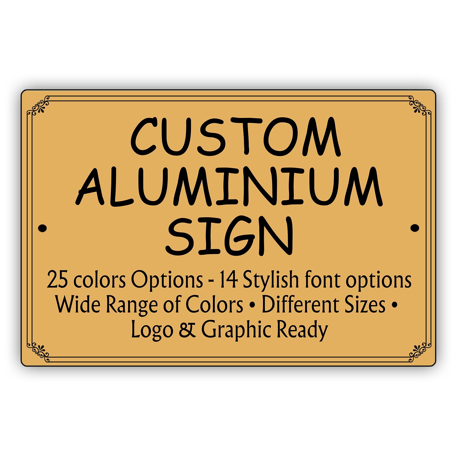 Custom Aluminum Sign Personalized Your Own Text Or Image Choice Font & Colors