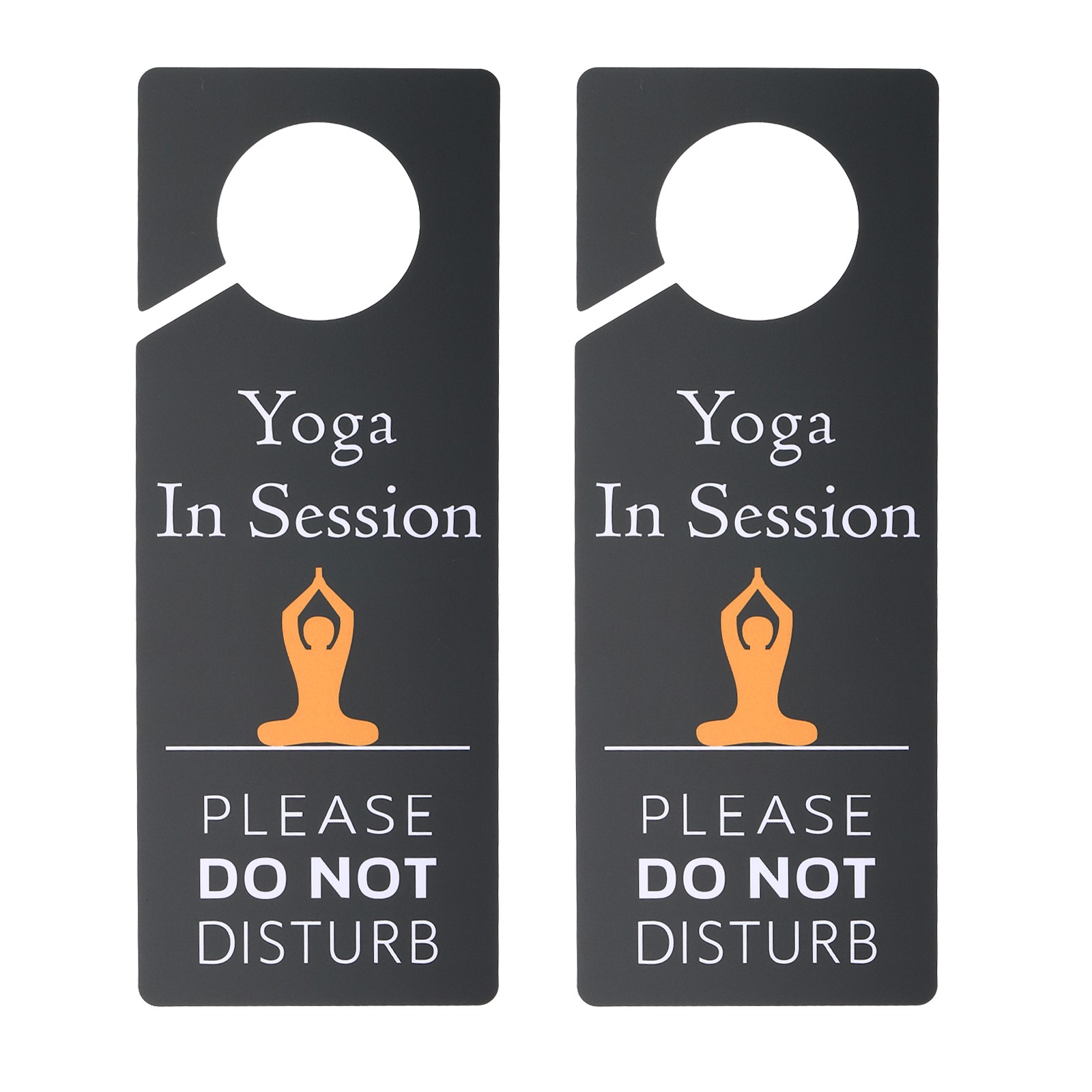 2 Pcs Do Not Disturb Door Hanger Sign, Yoga in Session Door Sign,Grey