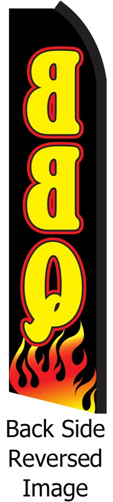 BBQ FLUTTER FLAG Tall Curved Top Feather Swooper Advertising Banner Sign