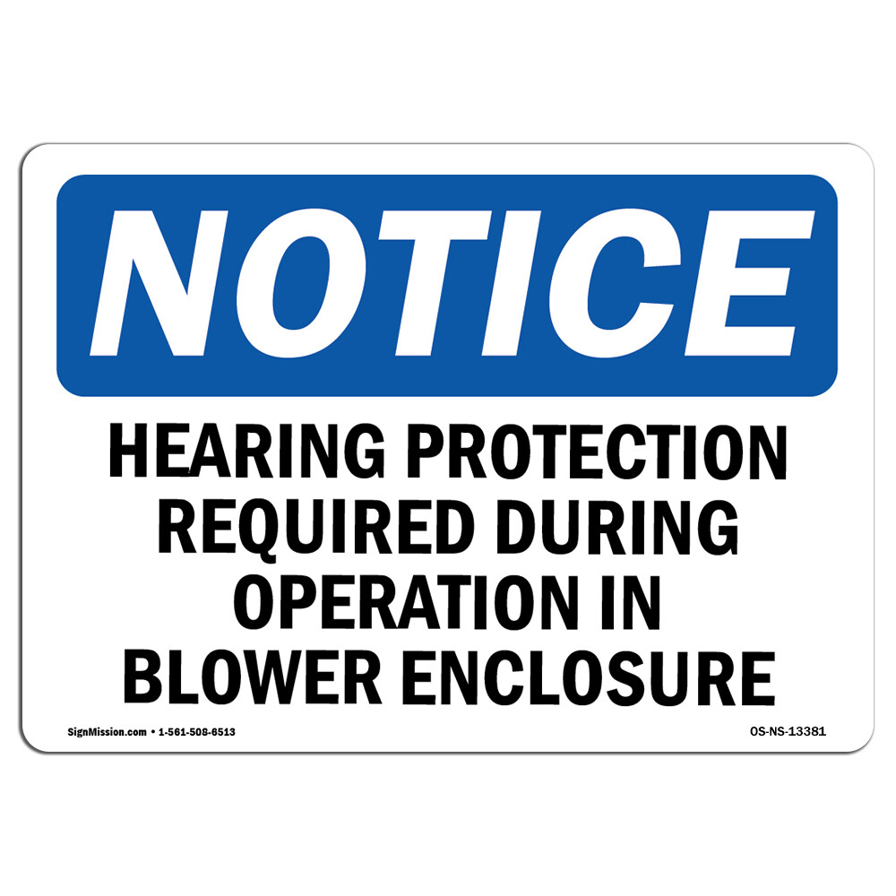 Hearing Protection Required During Operations OSHA Notice Sign Metal Plastic