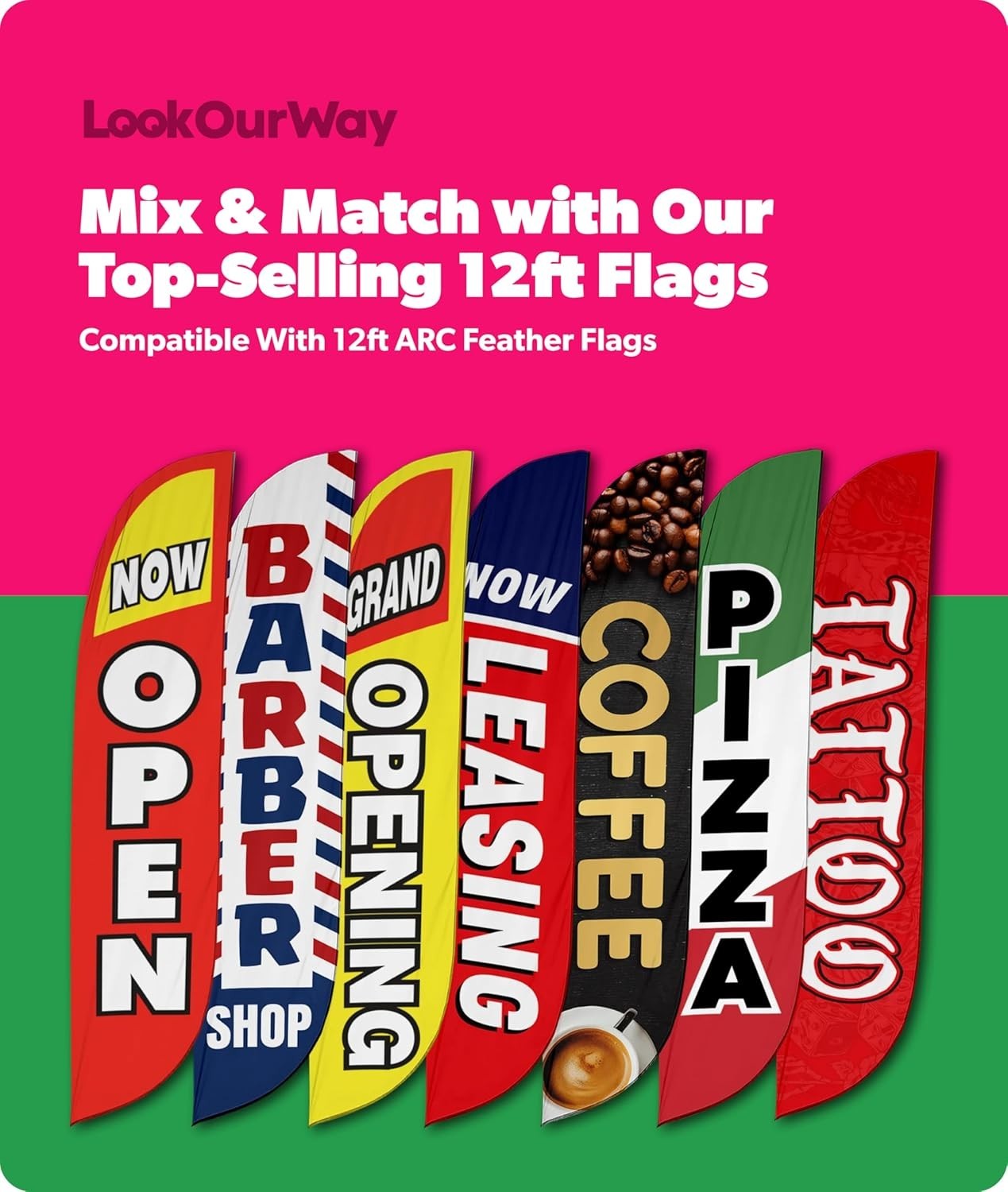 12ft Feather Flag Pole Kit – Business Advertising Banner