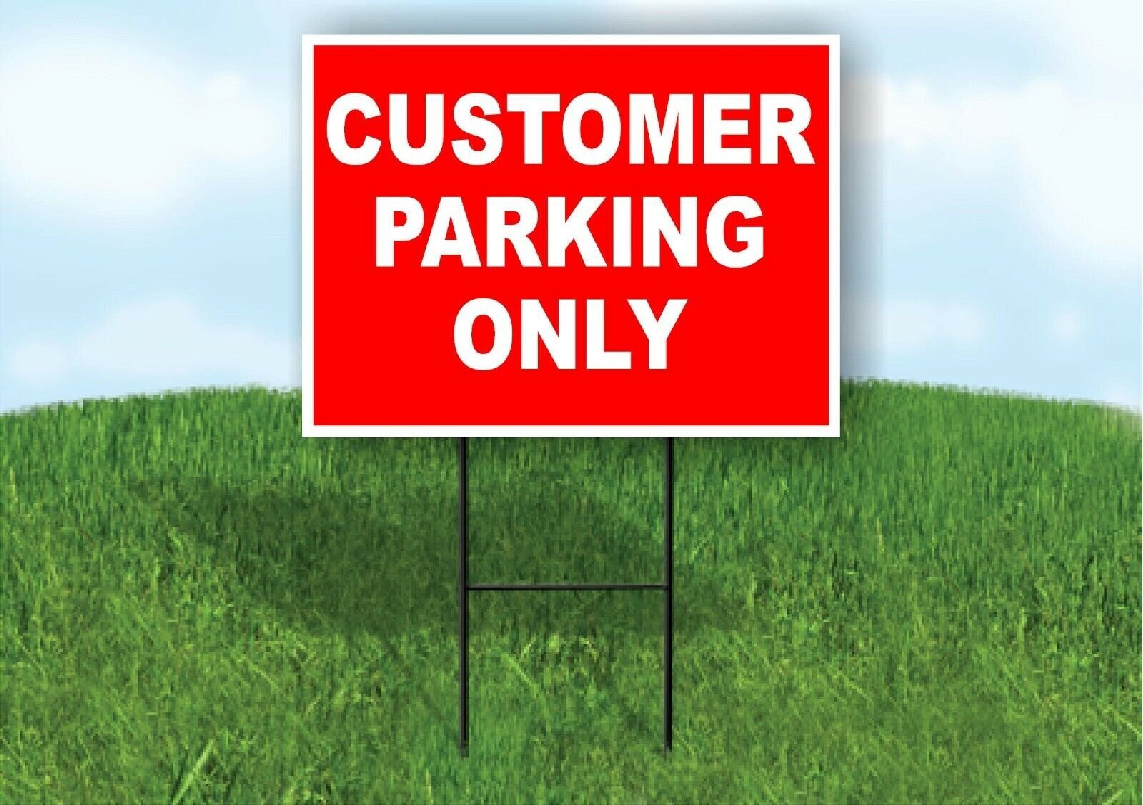 CUSTOMER PARKING ONLY RED WHITE Yard Sign Road with Stand LAWN SIGN