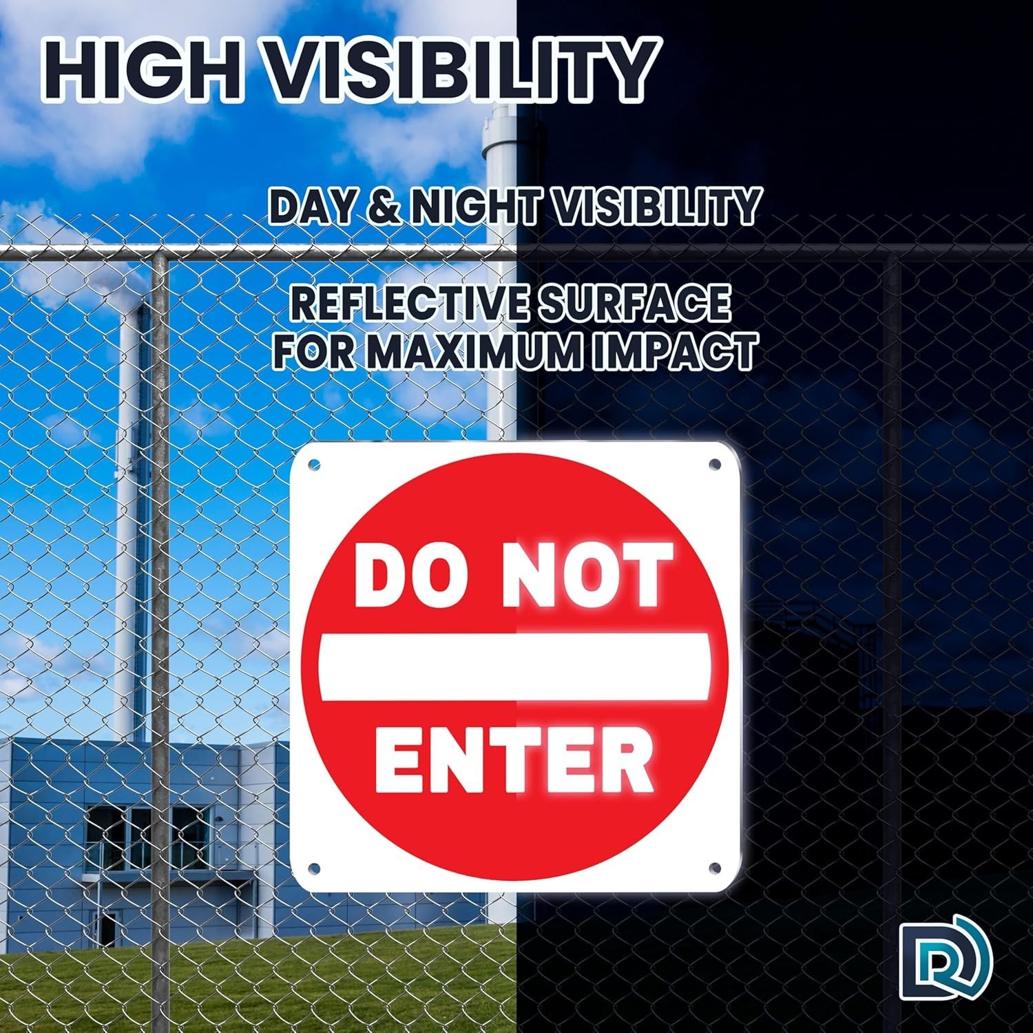Do Not Enter Sign 12×12 Inch, Reflective Aluminum No Entry Sign Outdoor, UV P…