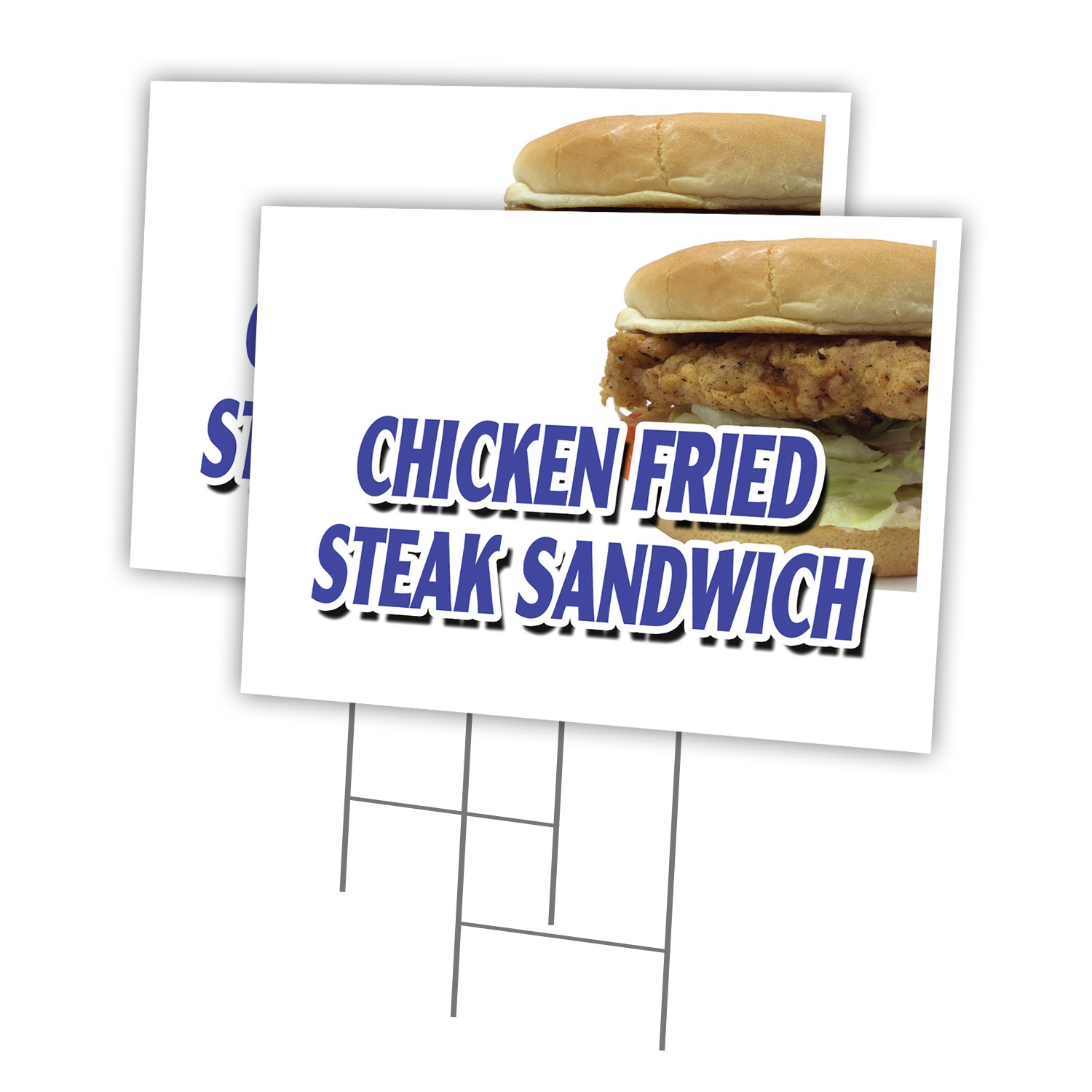 Chicken Fried Steak San Multi-Pack of Yard Signs & Stake plastic coroplast windo
