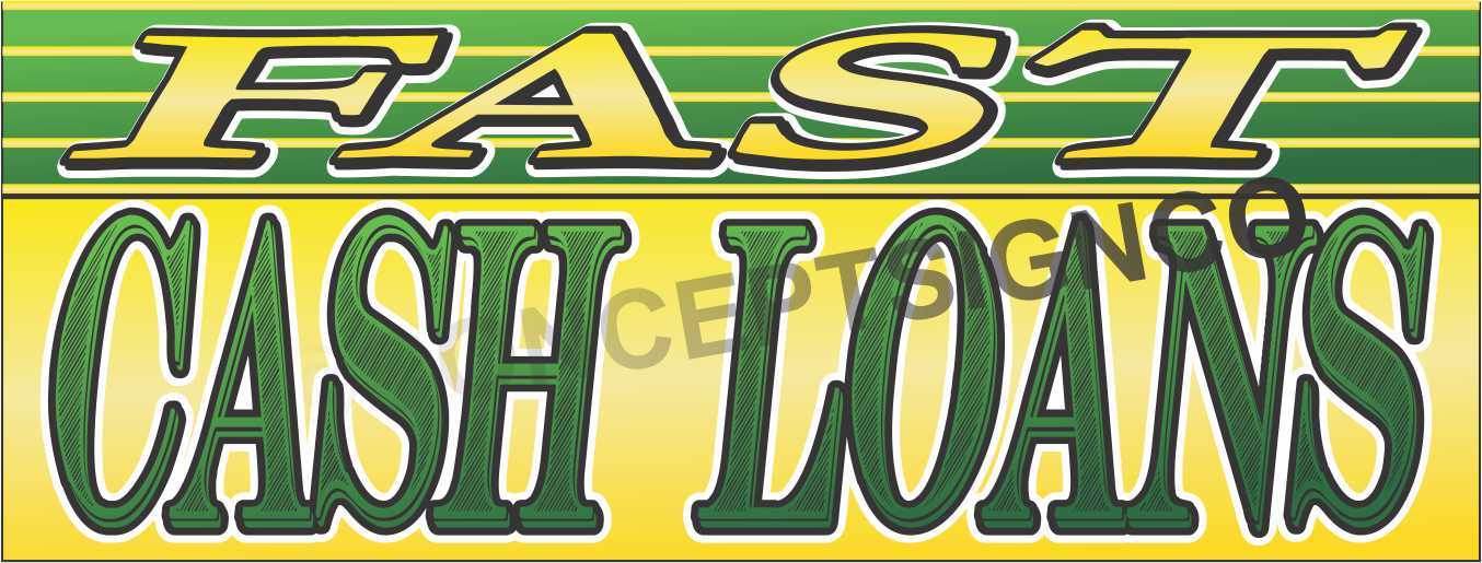 3’X8′ FAST CASH LOANS BANNER Signs LARGE Pawn Shop Payday Advance Check Money