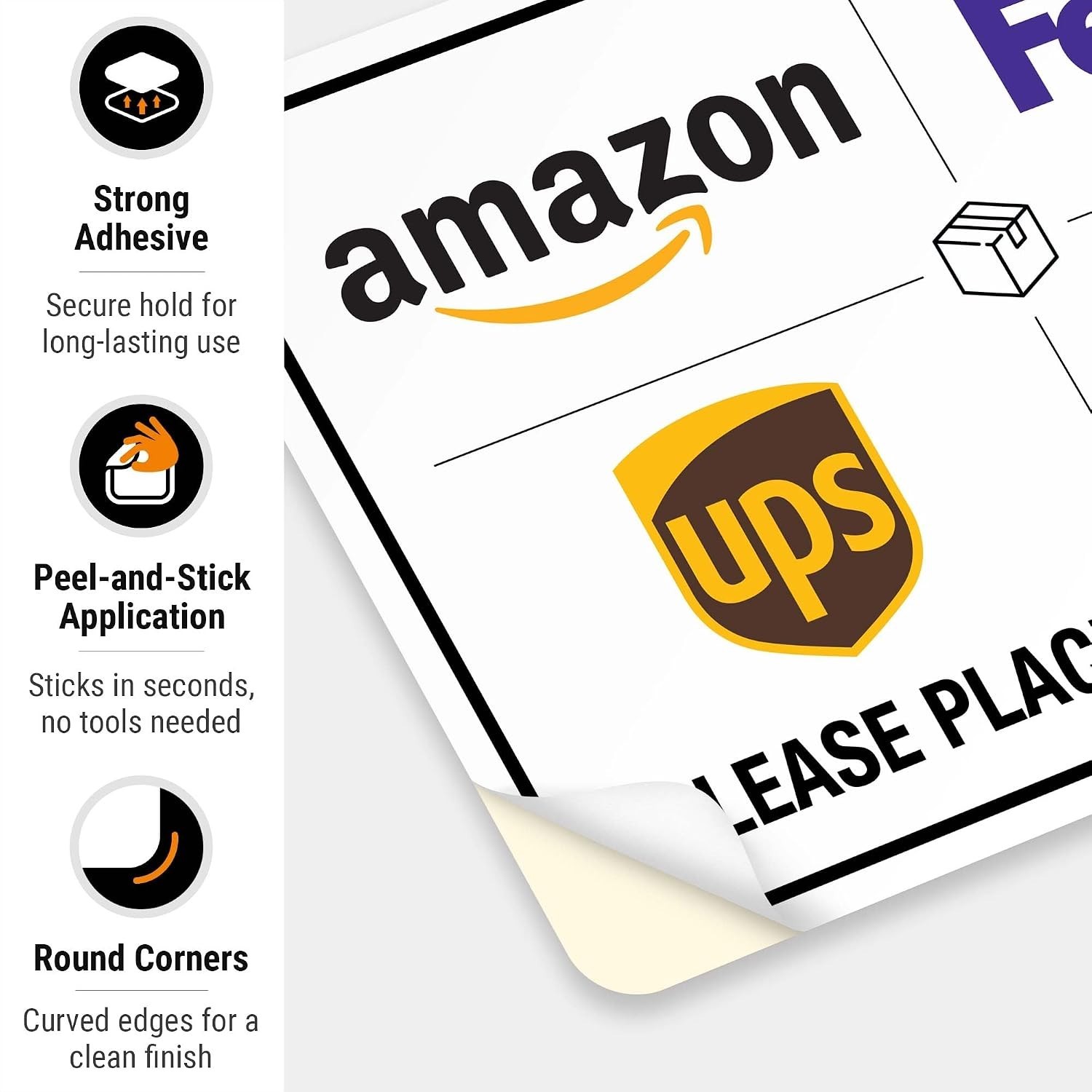 Weather-Resistant Package Delivery Sign, 10×7 Inches Decal for Secure Deliveries