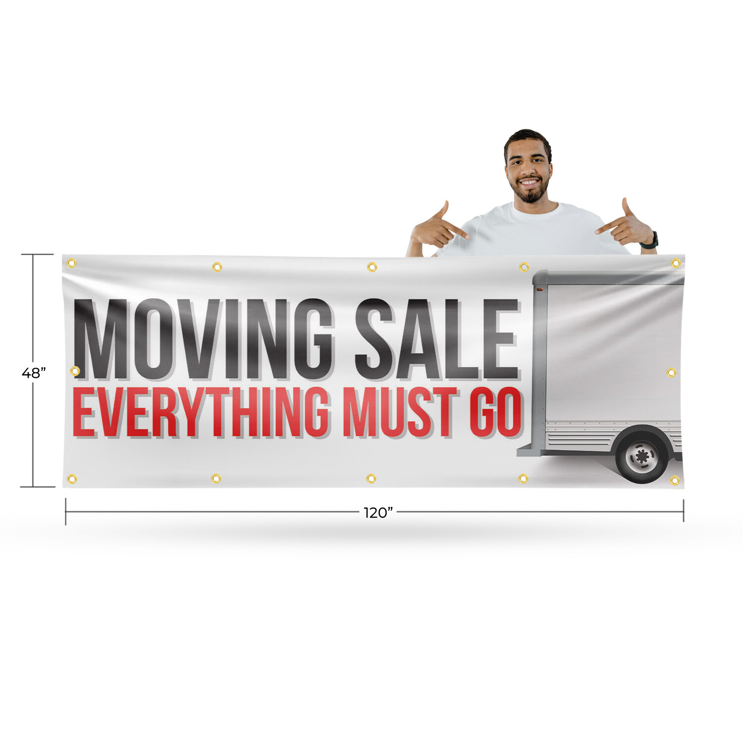 Moving Sale Everything Must Go Vinyl Banner Sign with Metal Grommets Heavy-Duty
