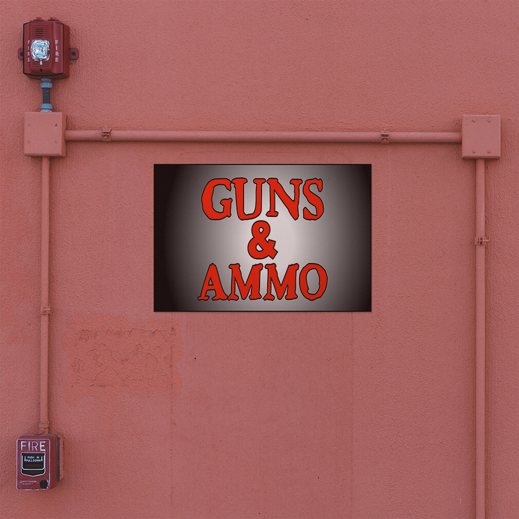 Decal Stickers Guns and Ammo Business Vinyl Store Sign Label Business