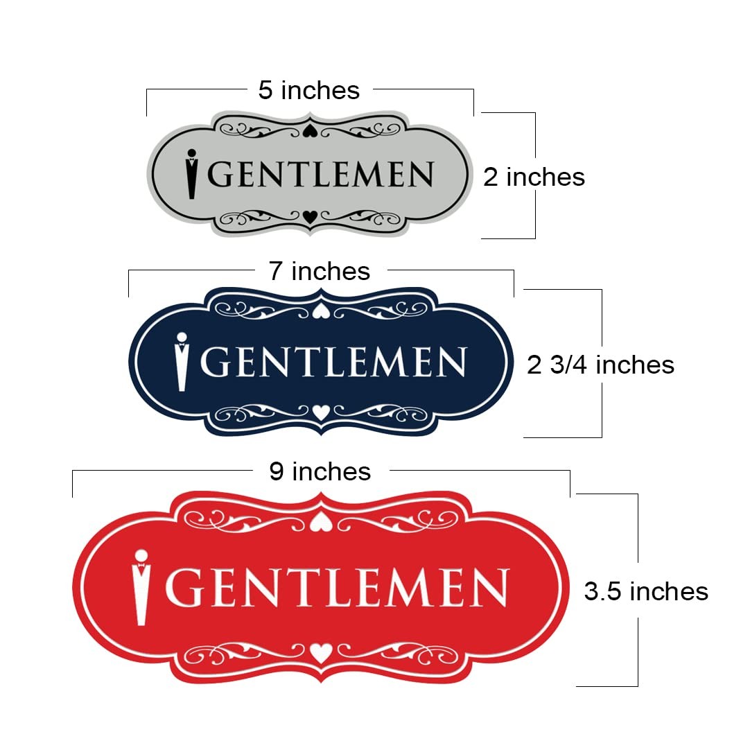 Large Black Gold ‘Ladies and Gentlemen’ Figurines Restroom Signs 1-Pack