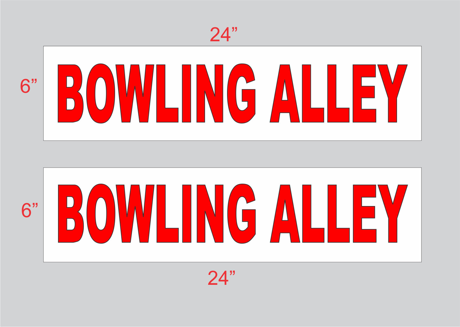 Bowling Alley 6″x24″ REAL ESTATE RIDER SIGNS Buy 1 Get 1 FREE 2 Sided Plastic