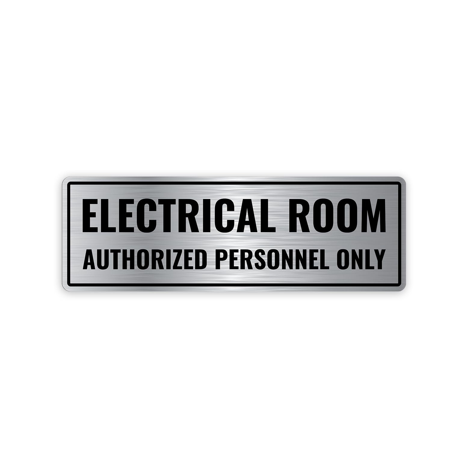 1 PCS Electrical Room Sign 9×3 Inch Brushed Silver Aluminum Utility Wall Door