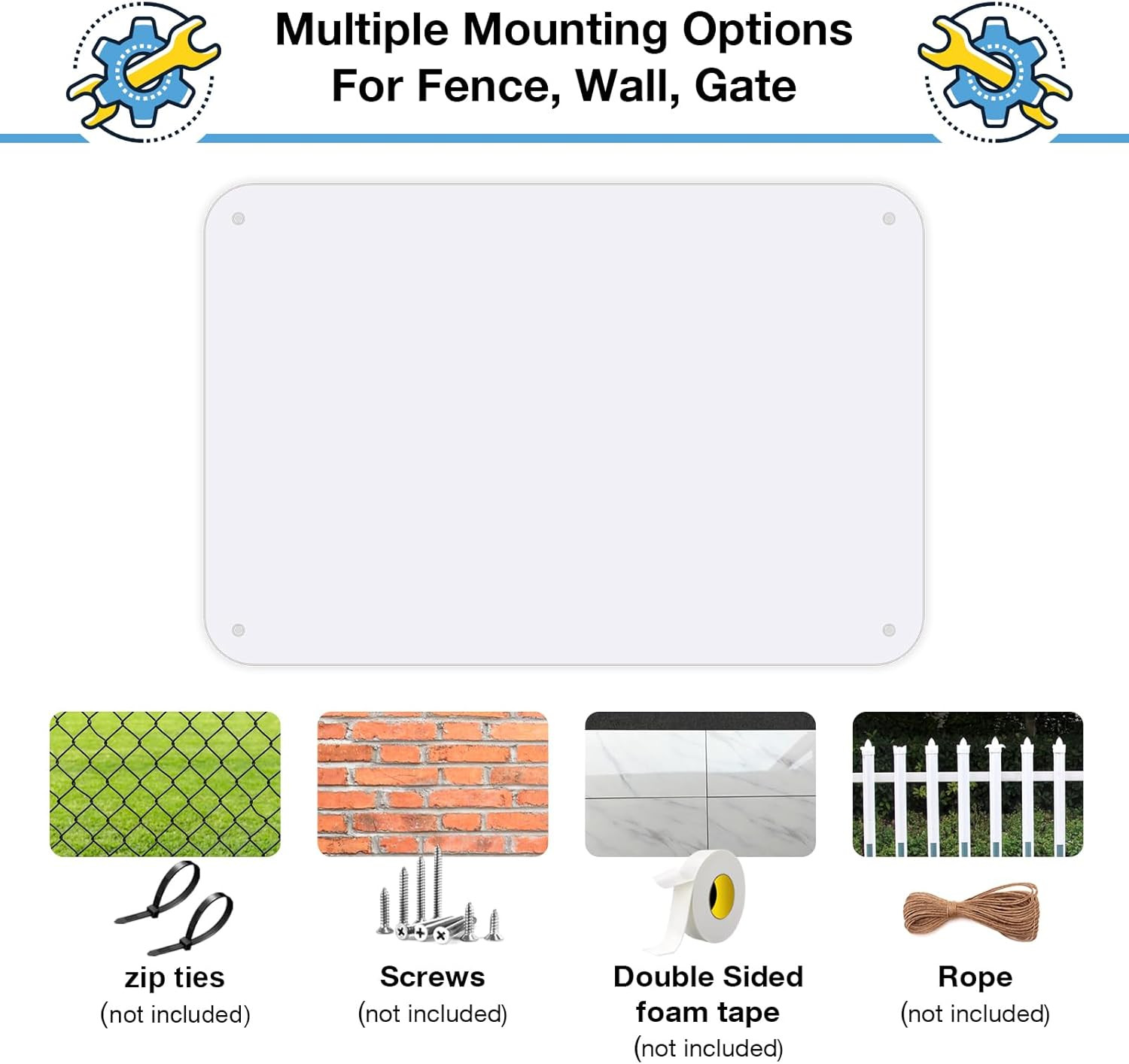 2 Pack White Blank Metal Sign for Outdoor,Rust-Free/Fade Resistance Aluminum, Ea