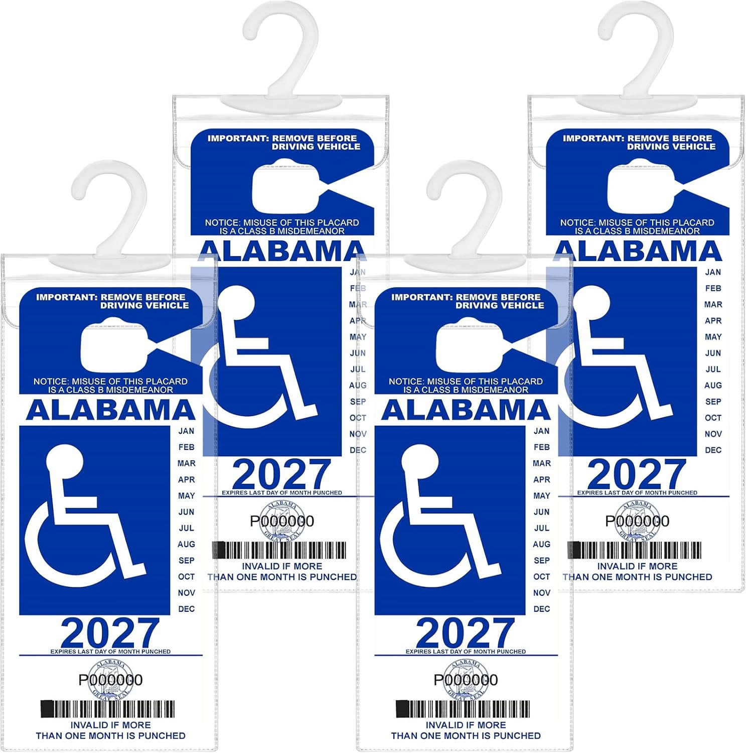 Handicap Placard Holder 4P, Ultra Transparent Handicap Placard Holder for Auto,