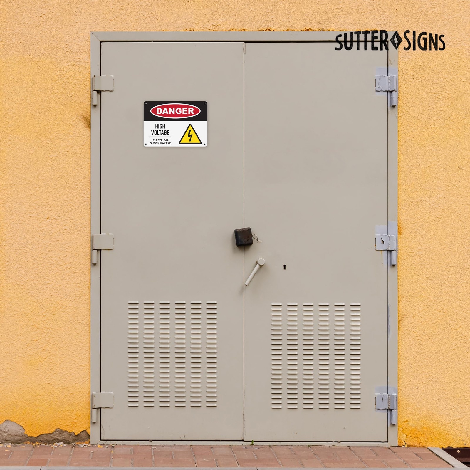Danger High Voltage Electrical Shock Hazard Sign 10×14 Inch Aluminum Wall