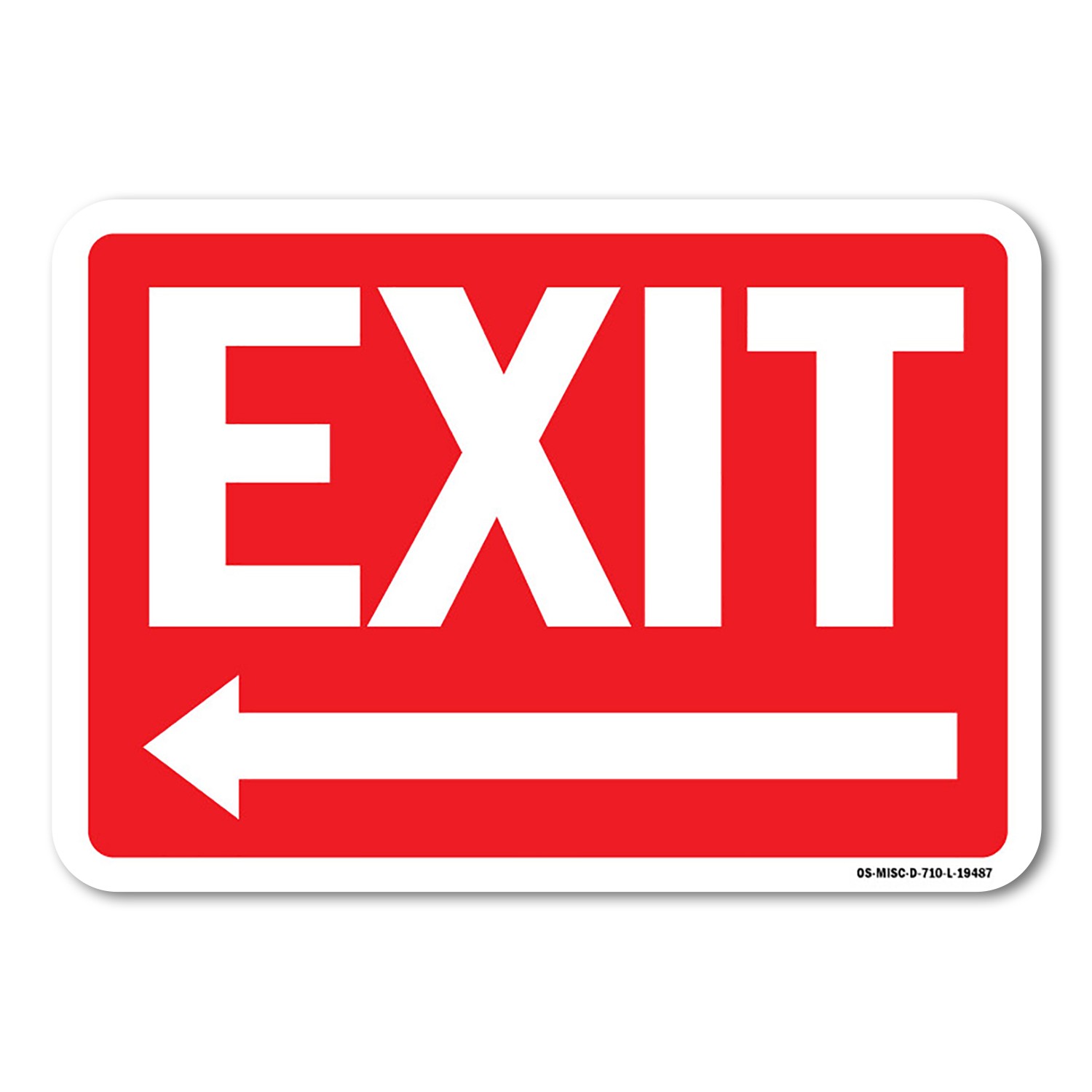 Exit with Left Arrow OSHA ANSI Sign Metal Plastic Decal