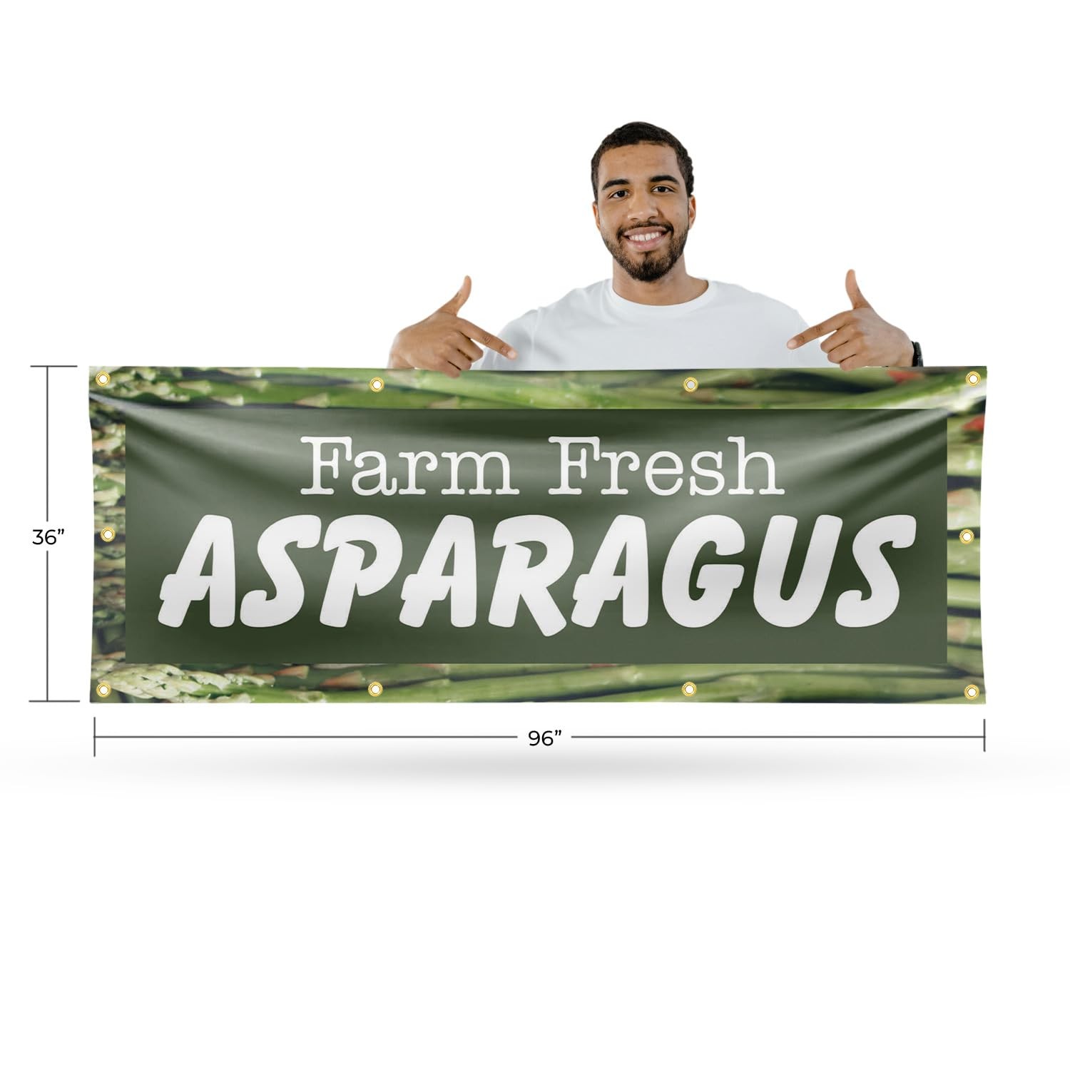 Signmission Farm Fresh Asparagus Banner Sign 36 X 96 13 Oz Vinyl Metal