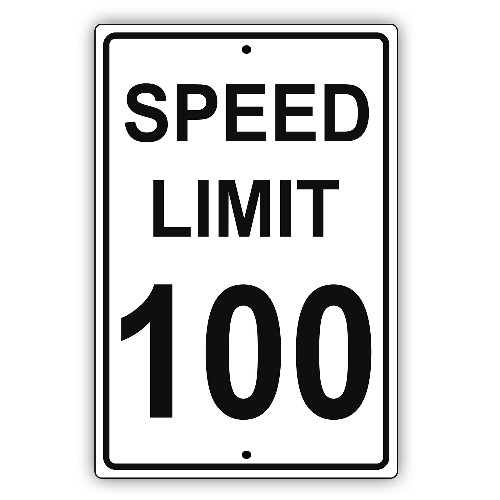 Speed Limit 100 Sign Zone 100 MPH Slow Down Décor Warning Aluminum Metal Sign