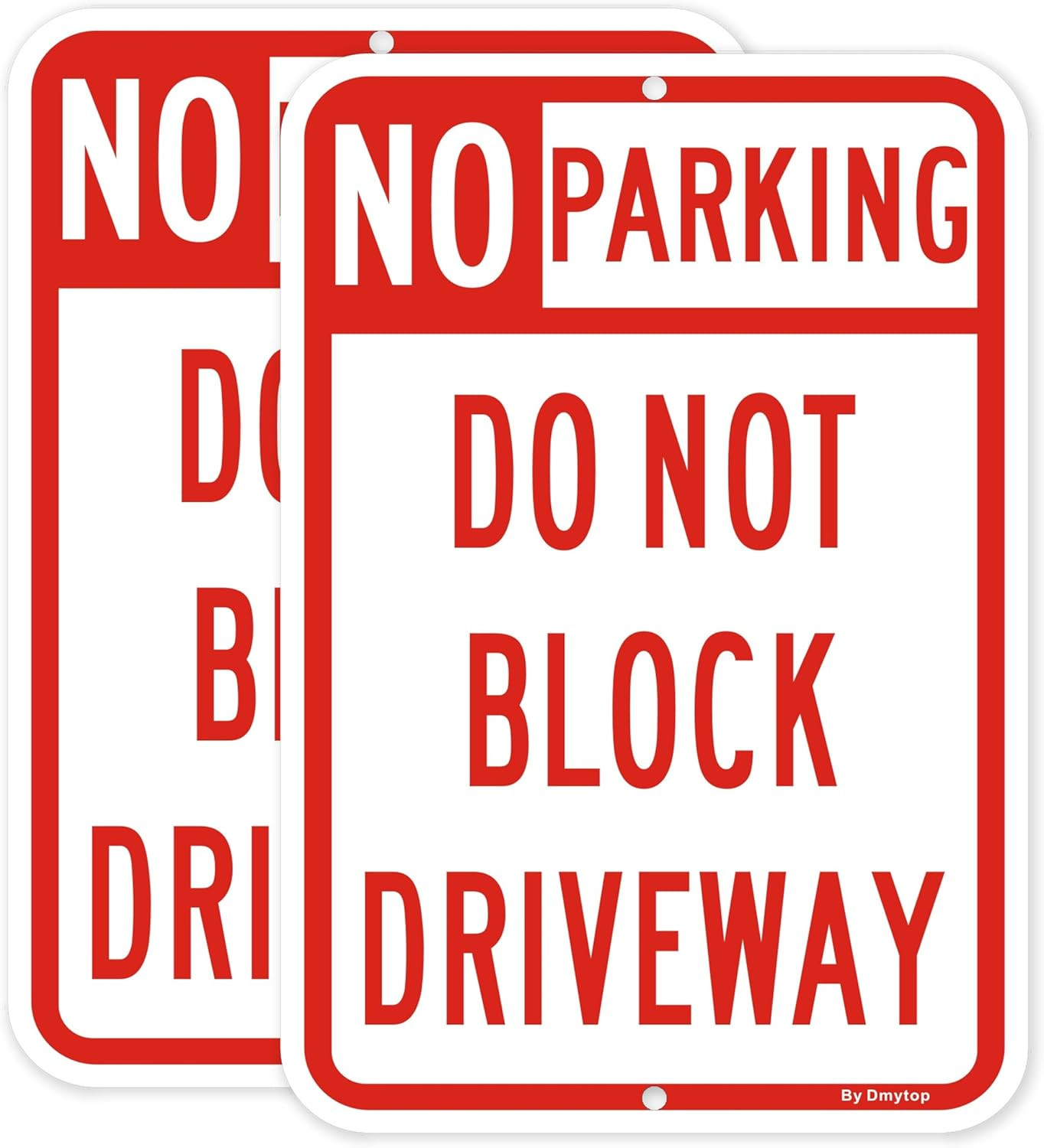 2 Pack Large No Parking Sign Do Not Block Driveway Sign, 18 X 12 Inches Rust Fre