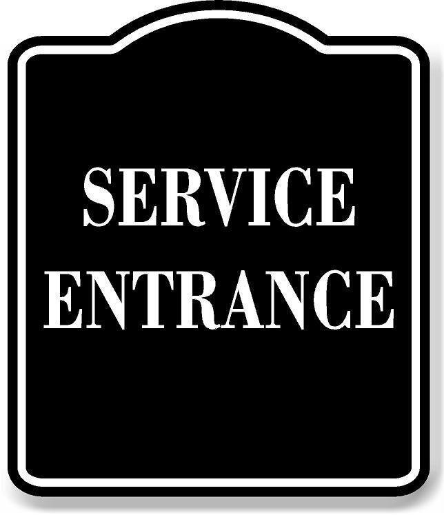 Service Entrance BLACK Aluminum Composite Sign
