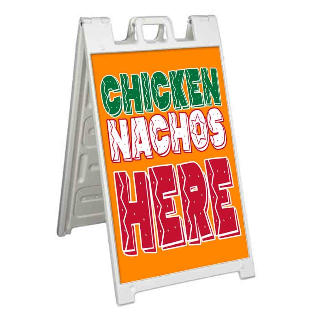 CHICKEN NACHOS Signicade 24×36 A Frame Plastic Sidewalk Sign CARNIVAL FAIR FOOD