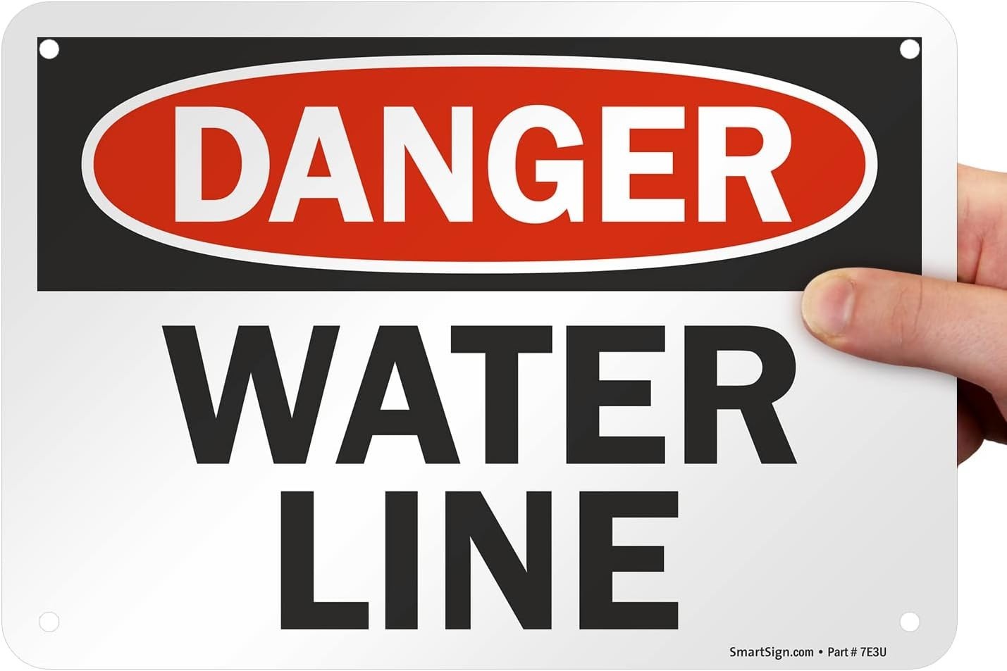 Portrait Orientation 7″ x 10″ Water Line Sign, Heavy-Duty Aluminum Construction