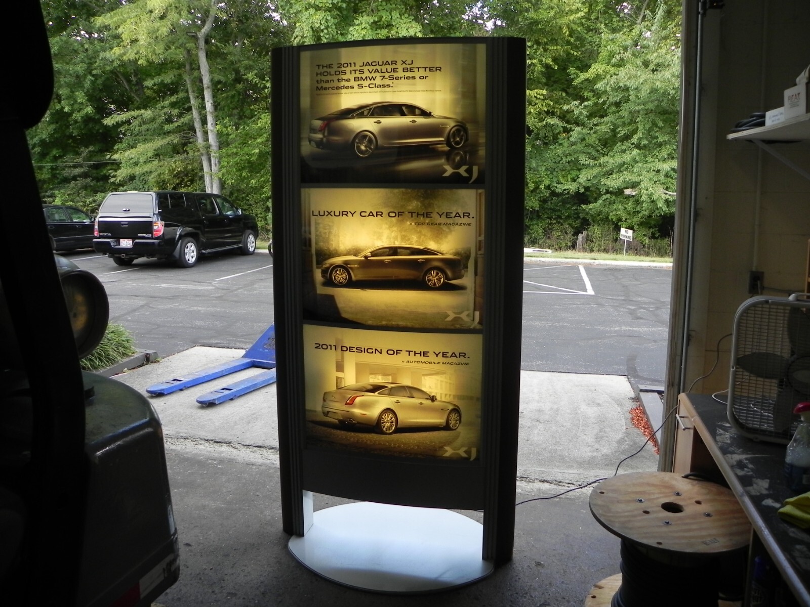 Dealership Car Display Sign Backlight, Wooden Frame, Plexiglass