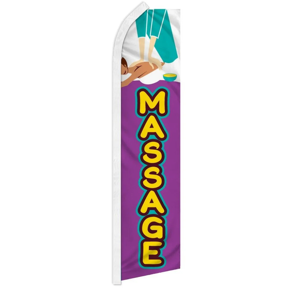 “MASSAGE” advertising super flag swooper banner business sign day spa salon