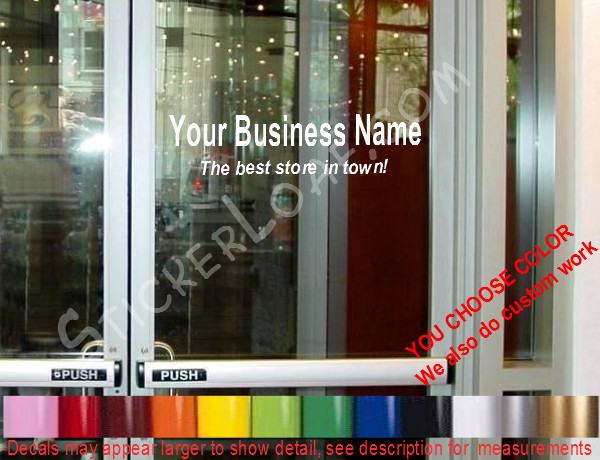 CUSTOM STORE DECAL BUSINESS NAME DOOR Window sticker Restaurant Deli Bar Club