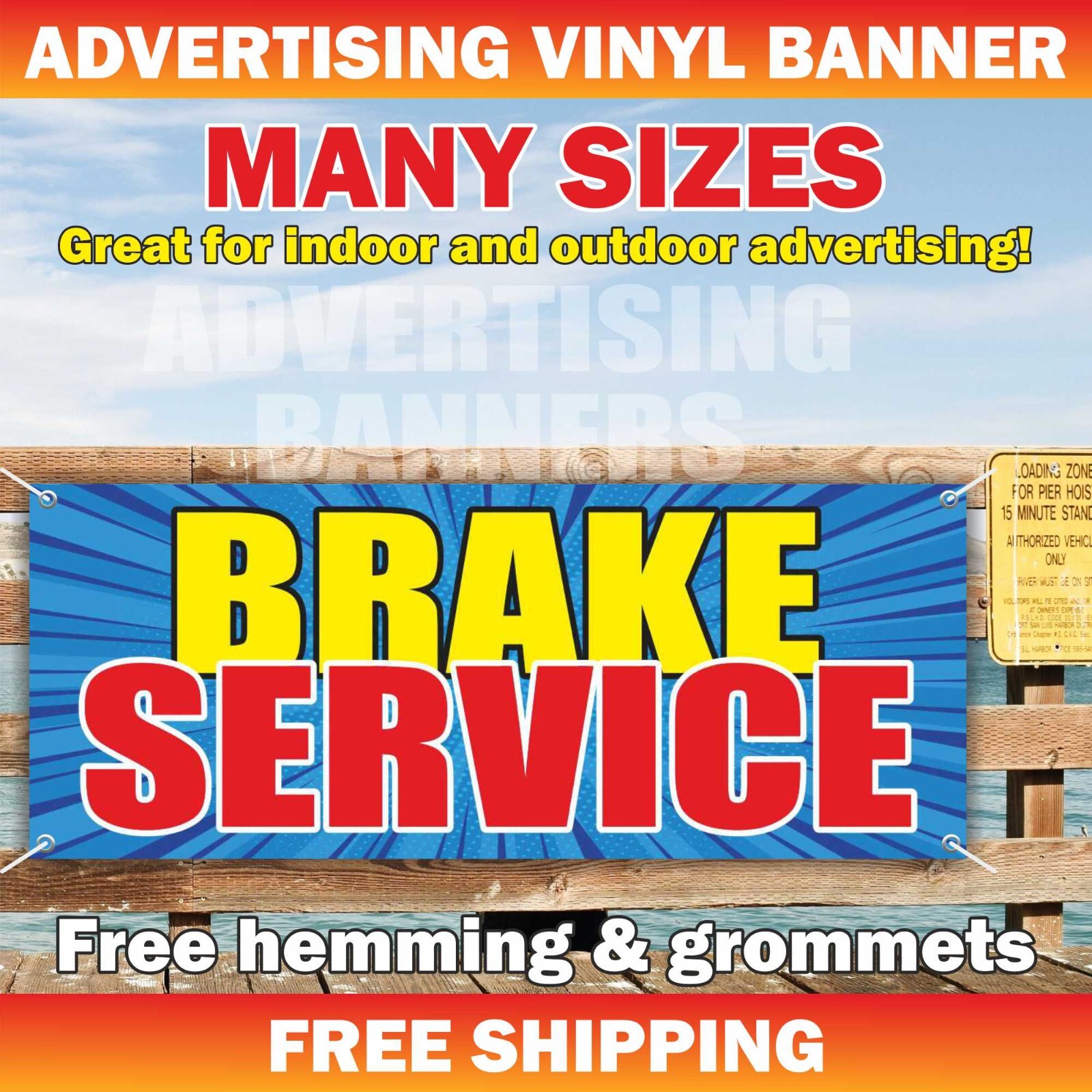 BRAKE SERVICE Advertising Banner Vinyl Mesh Sign auto car repair diagnostics fix