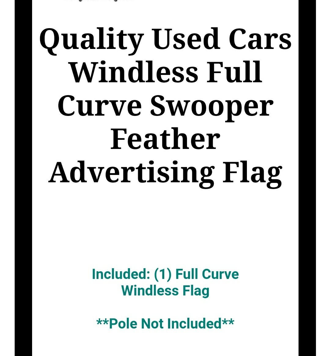 QUALITY USED CARS Windless Swooper Flag 2.5×11.5 Feather Banner Sign • New
