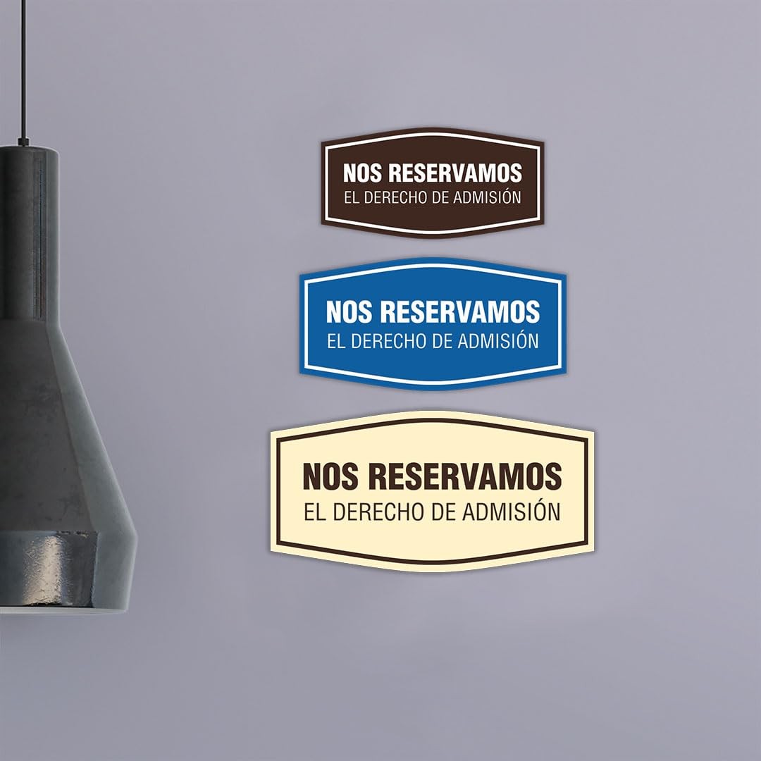 Small Brushed Gold Fancy Nos Reservamos El Derecho De Admision Notice Sign