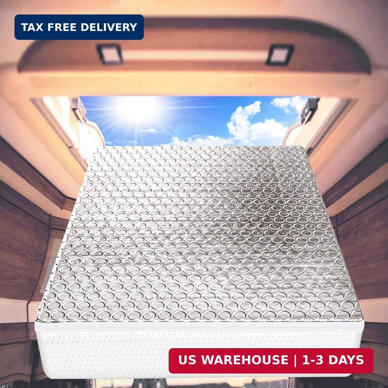 RV Vent Insulator Energy Saving RV Skylight Cover 14″x14″, 2 Pack | Aluminum Foi