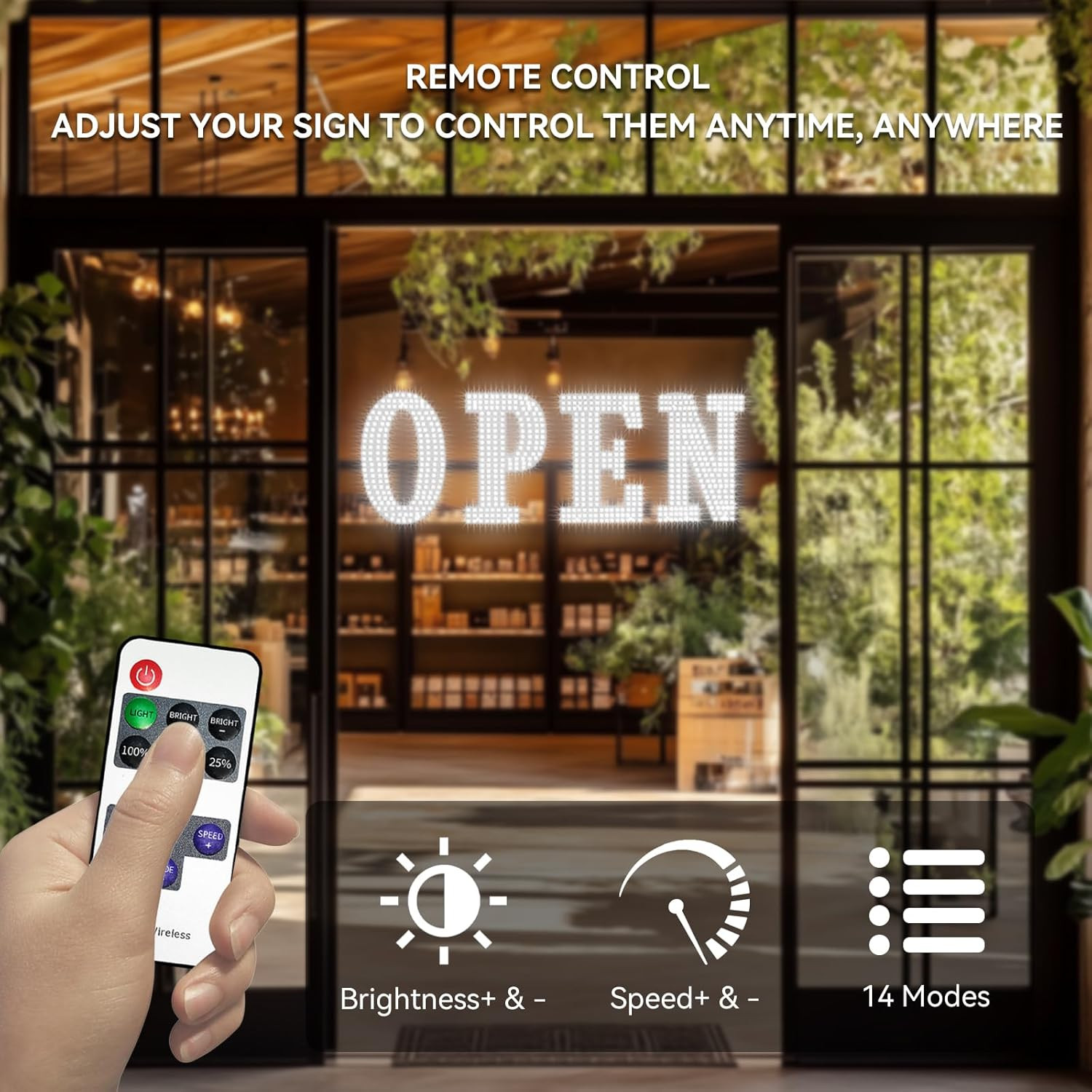 40″ LED Open Sign with Remote – Bright Display for Shops, Bars & Restaurants