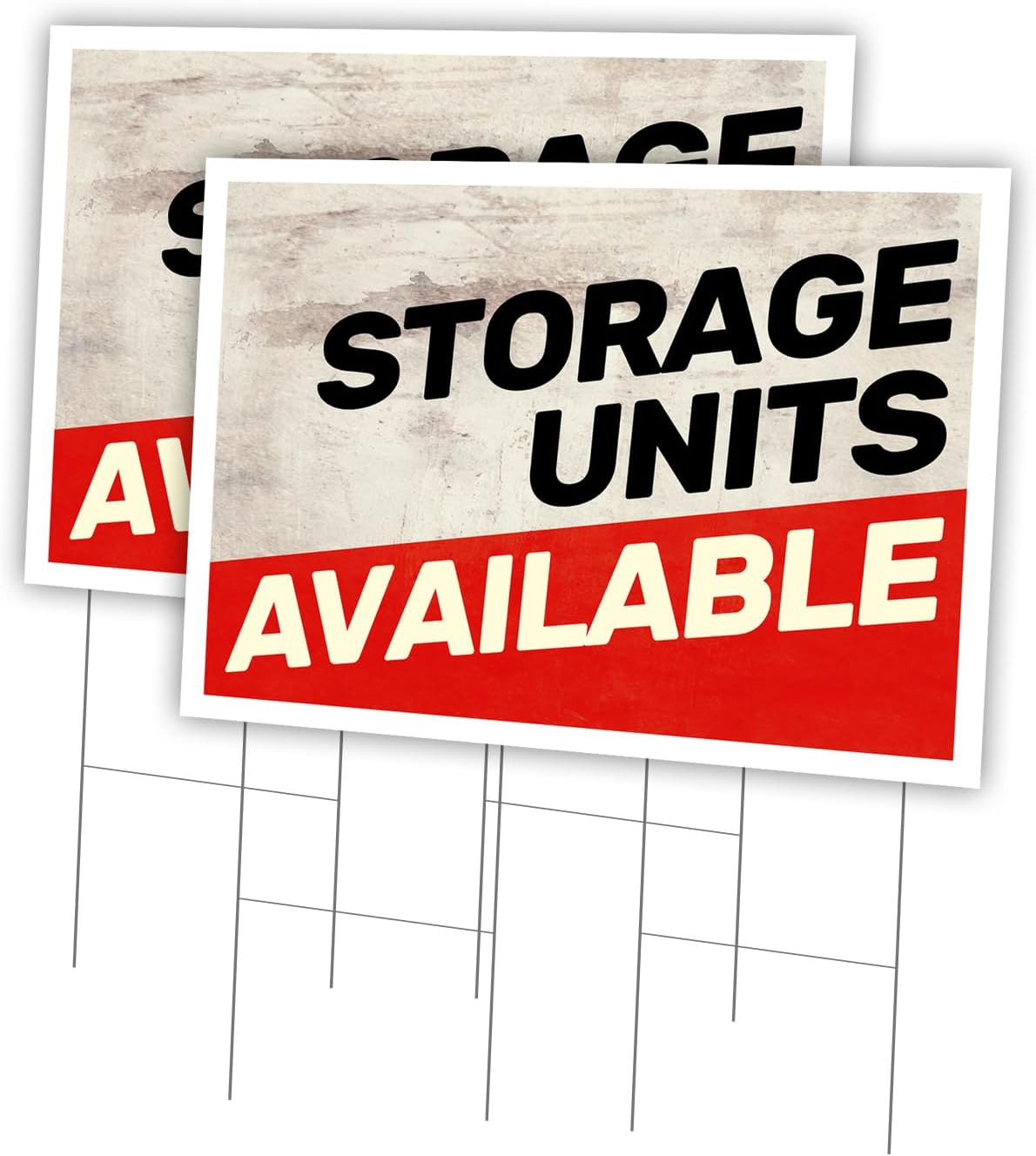 Storage Units Available 2 Pack of 24″ X 36″ Yard Sign & Stake | Advertise Your B