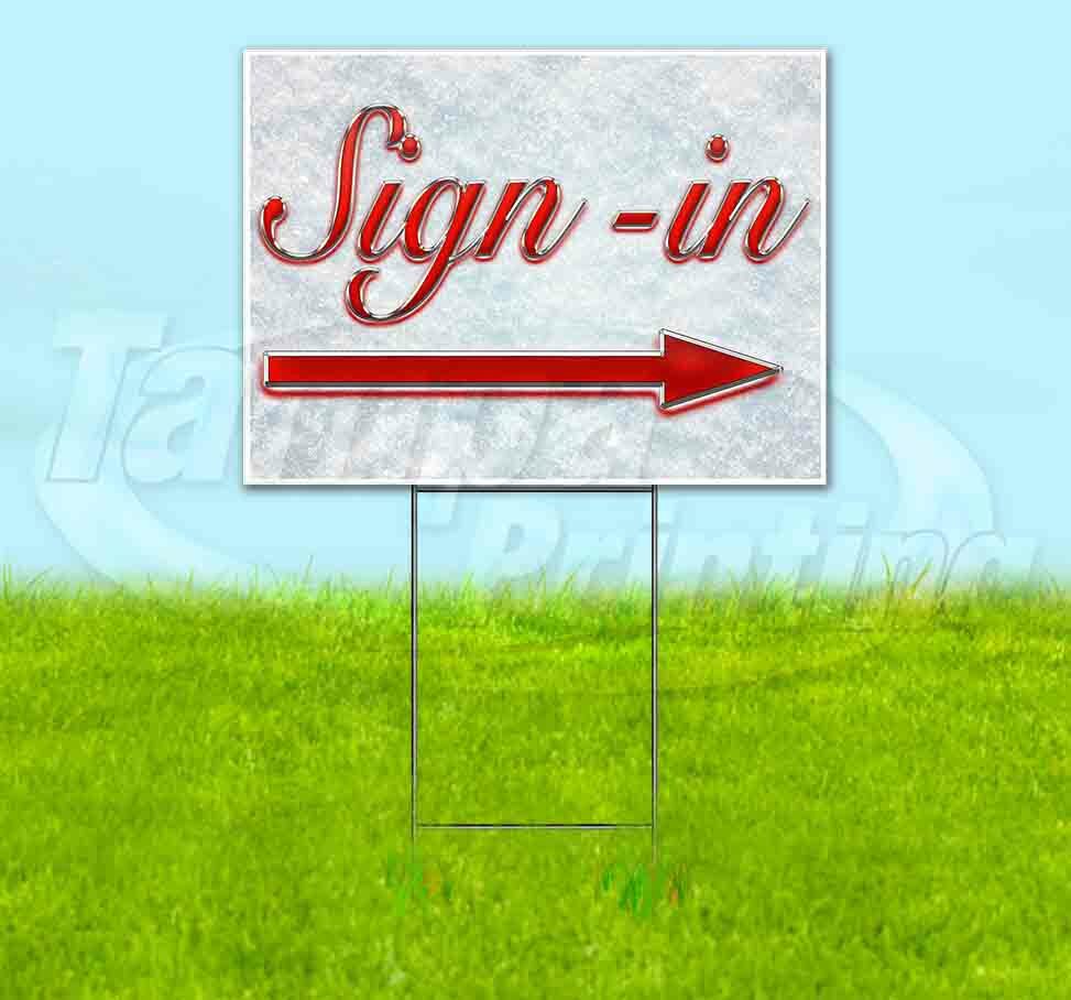 SIGN-IN RIGHT ARROW Yard Sign Corrugated Plastic Bandit Lawn Decorations USA